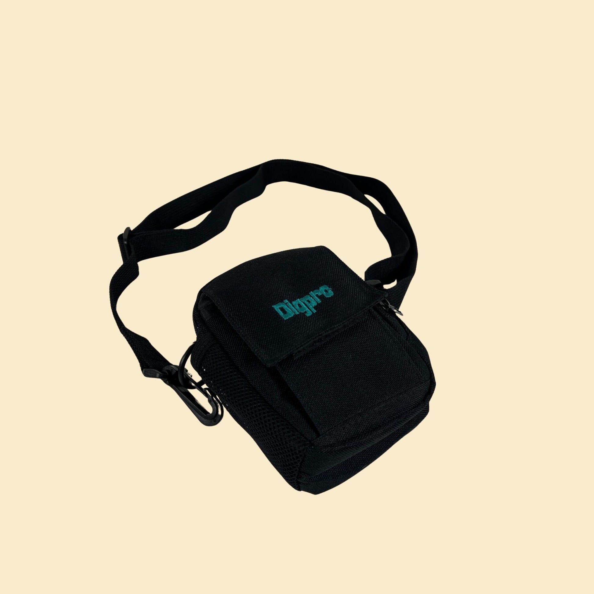 90s/Y2K camera bag by Dig Pro, vintage black/teal blue small camera/gadget bag