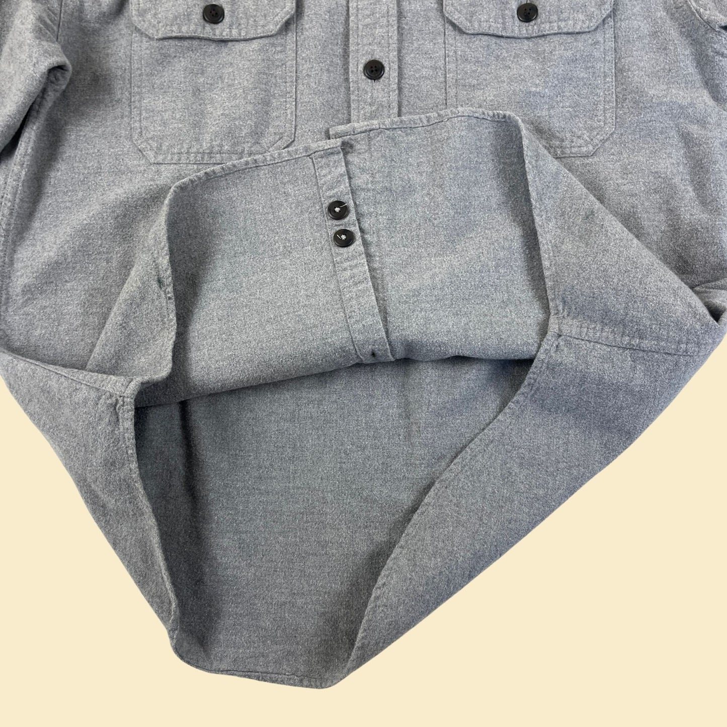 90s M Arrow Workwear grey button down shirt, vintage 1990s chamois men's top