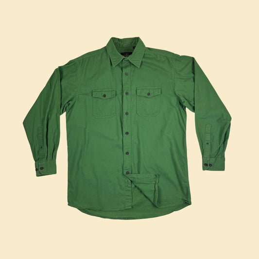 2000s Redhead green men's shirt, vintage Y2K button down outdoors shirt