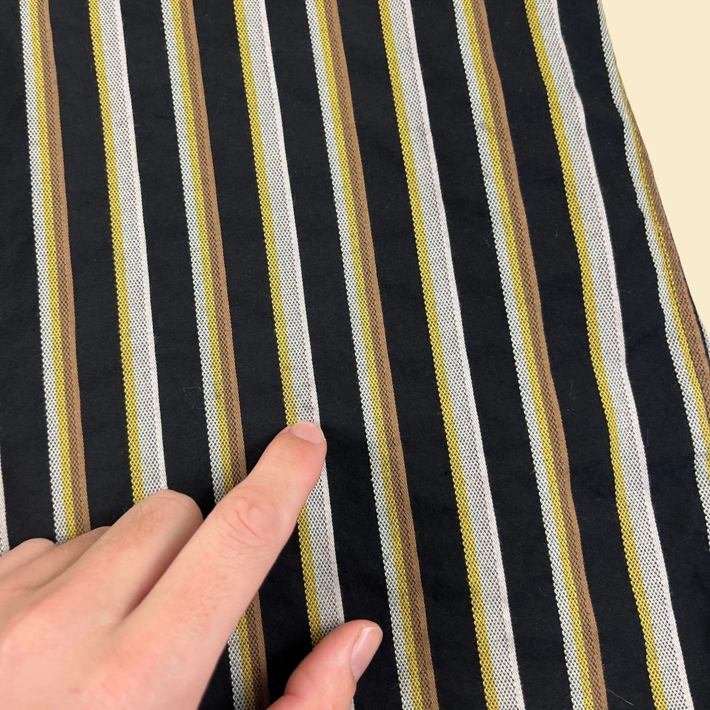 1990s XL striped dress shirt by Linea Dôme, vintage XL 17-17.5 yellow/black/grey long sleeve shirt