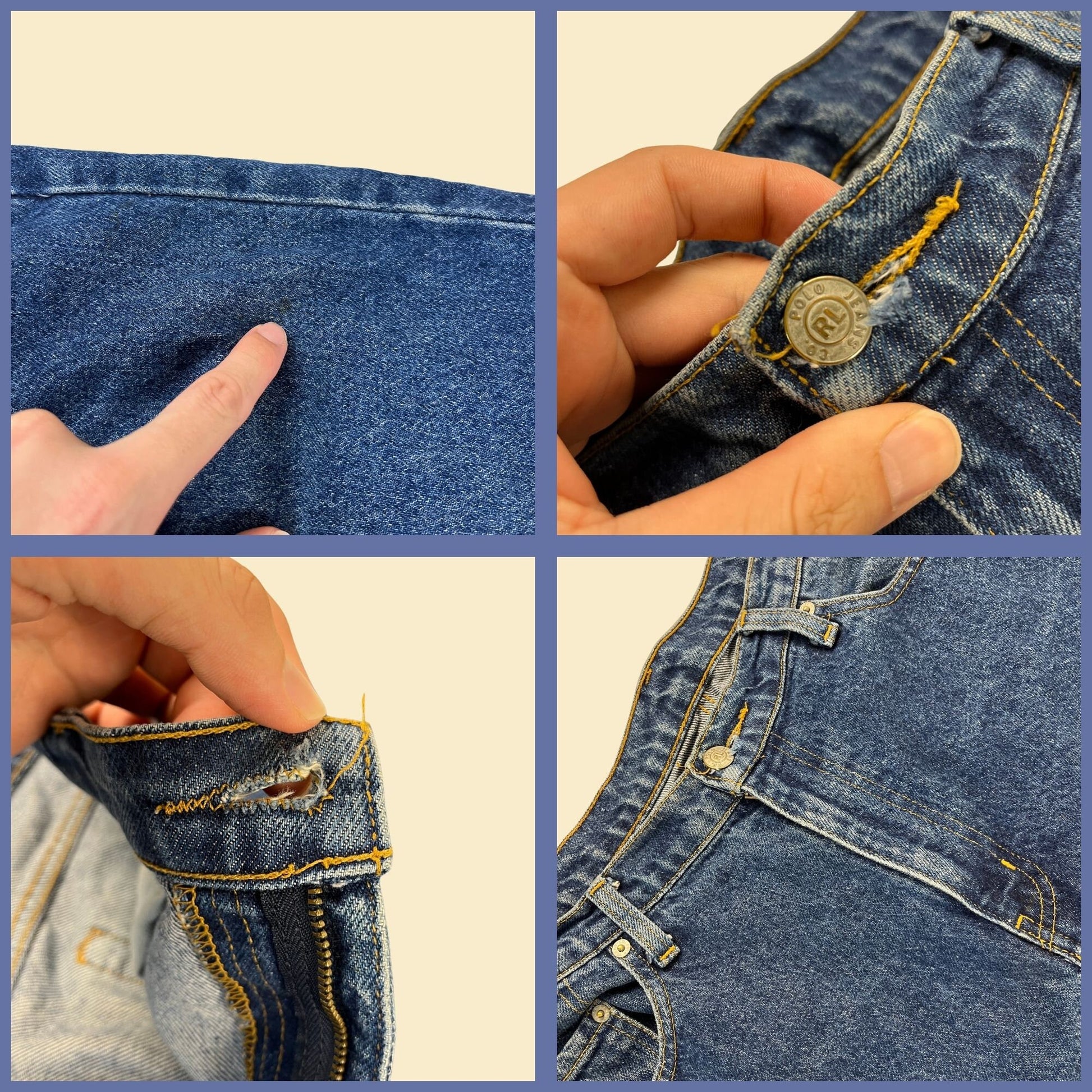 2000s RL Polo Jeans Company 38x32 men's denim pants, vintage Y2K Ralph Lauren men's straight leg jeans