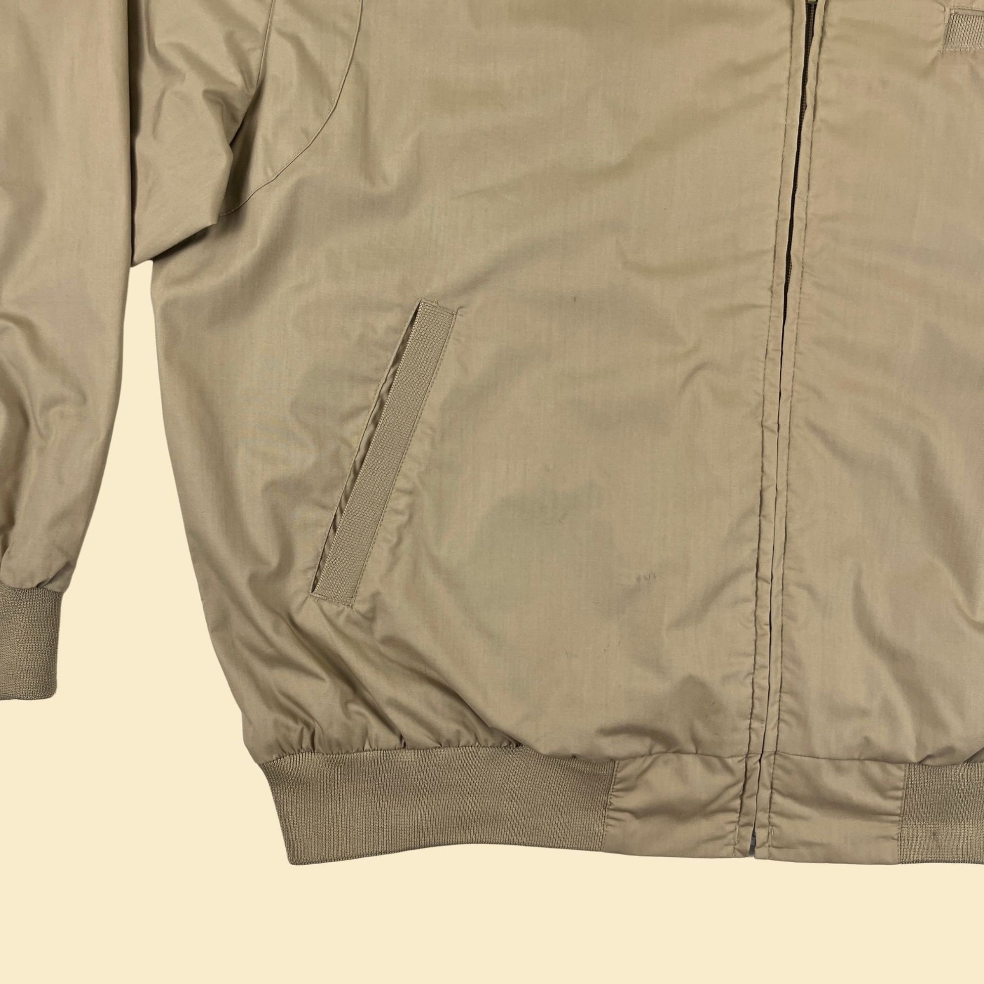 1990s XL bomber windbreaker jacket by Towncraft, vintage 90s/Y2K beige men's zip up jacket