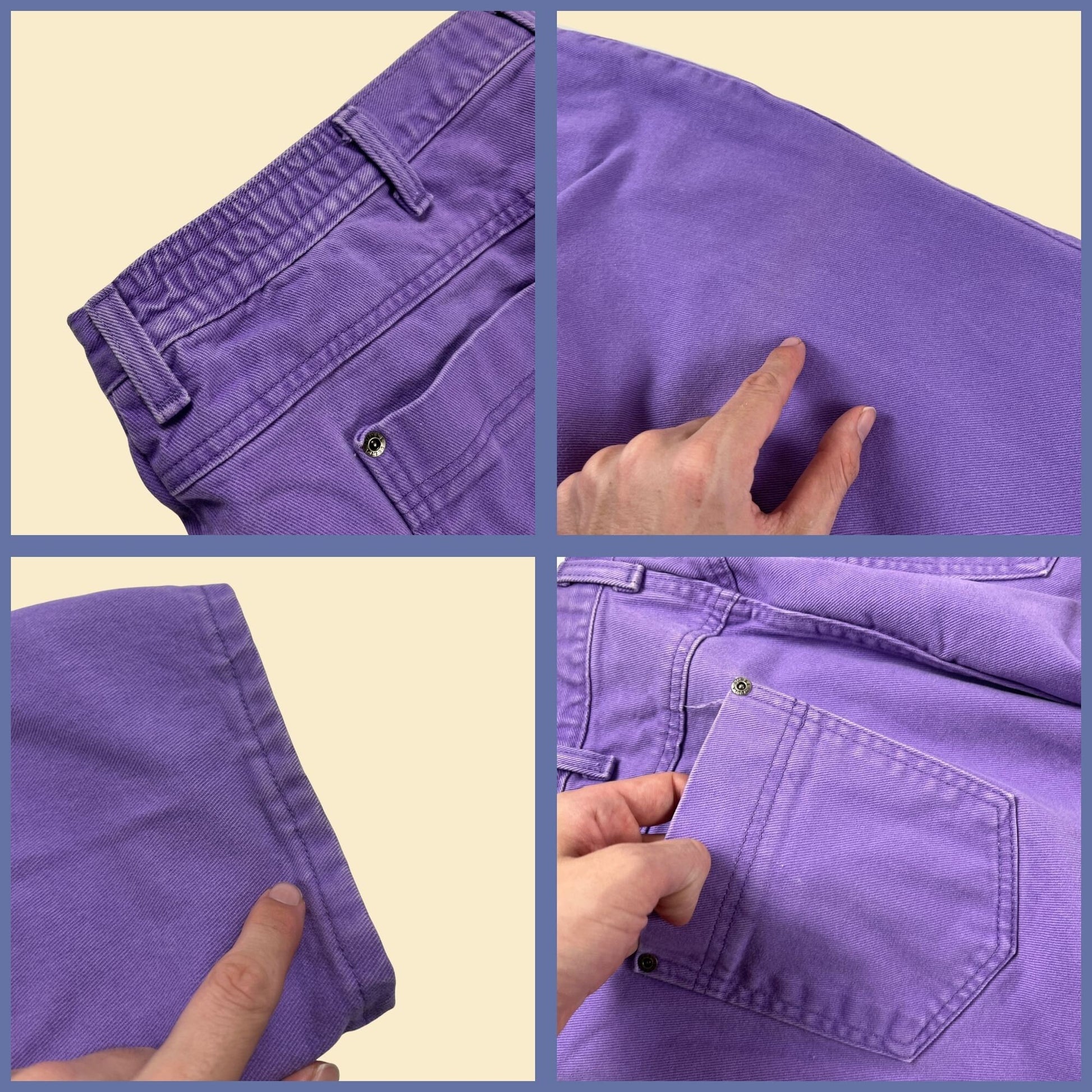 90s purple high rise jeans, vintage size 22W 1990s purple denim women's straight leg pants by Delta Burke Jeanswear