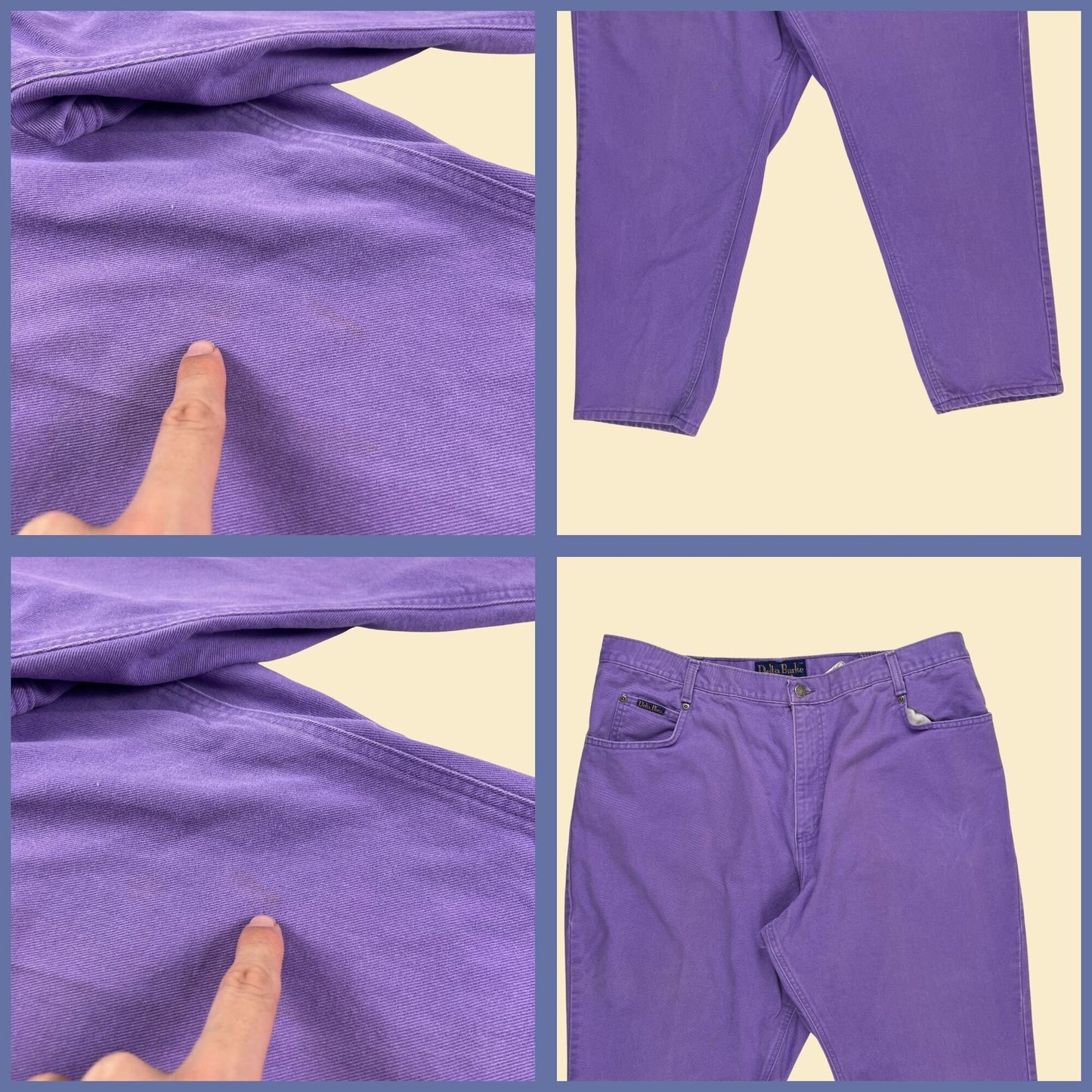 90s purple high rise jeans, vintage size 22W 1990s purple denim women's straight leg pants by Delta Burke Jeanswear