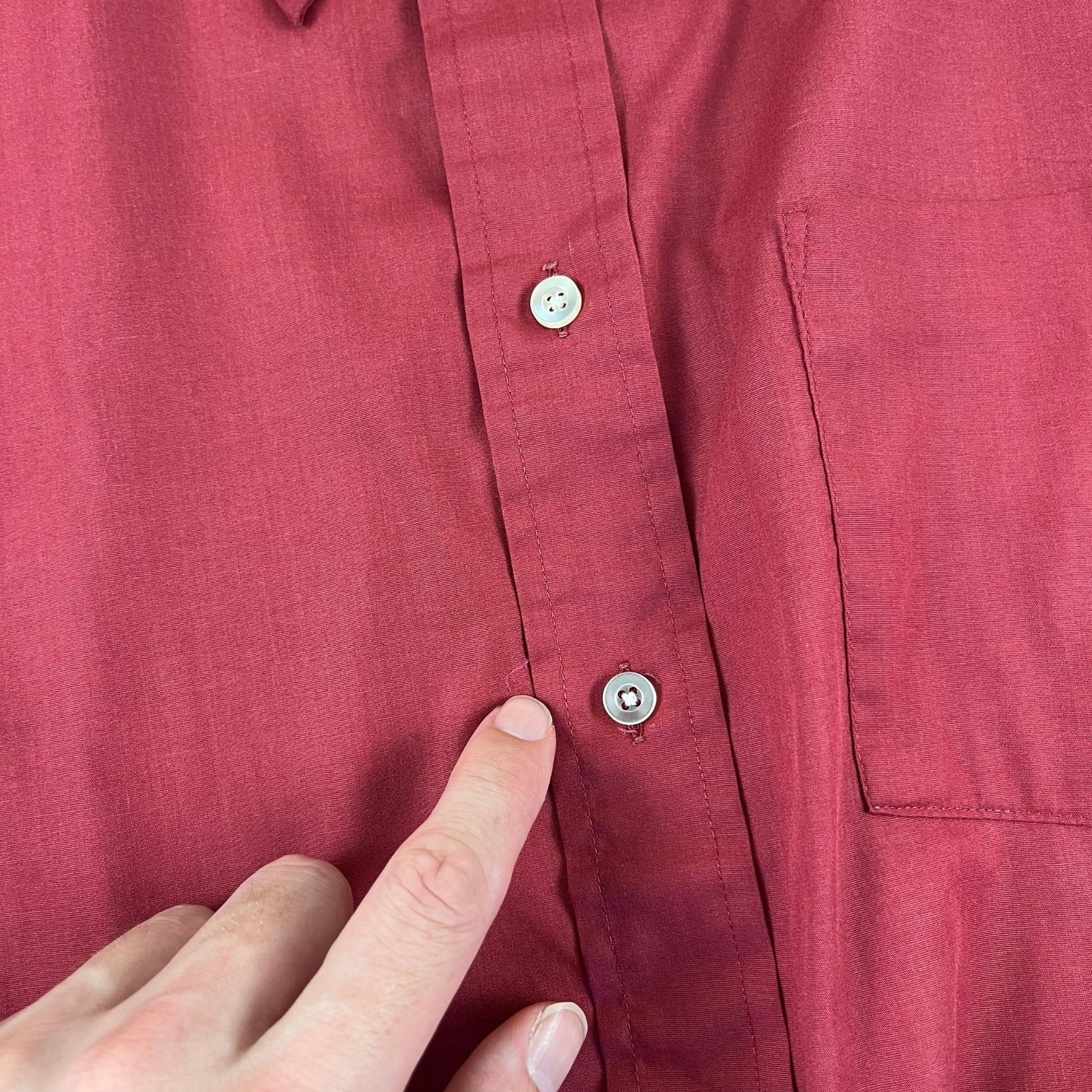 70s XL Towncraft JCPenney shirt, vintage burgundy men's short sleeve button down top