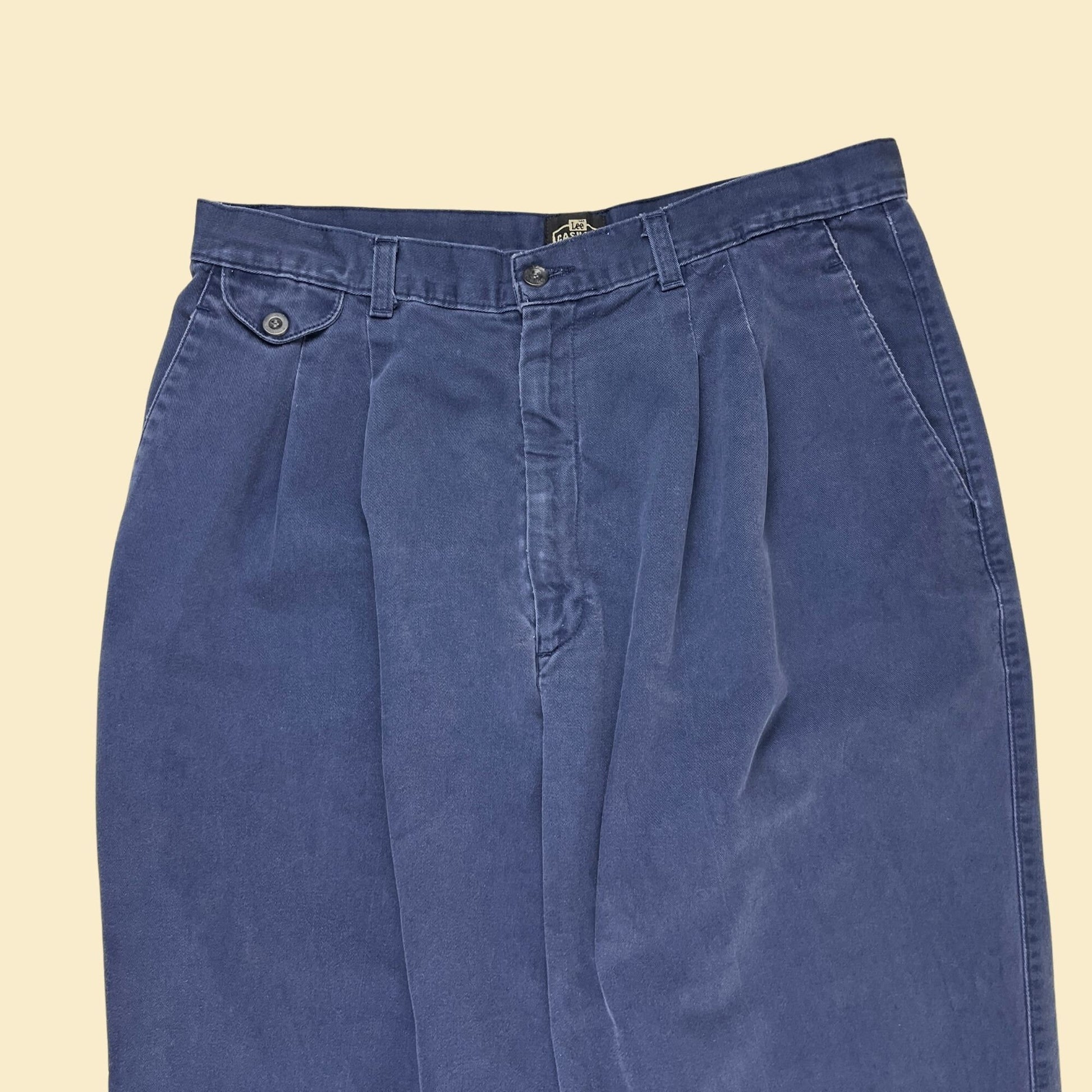 1990s Lee Casuals pleated pants, 33"x28.5" vintage blue pants