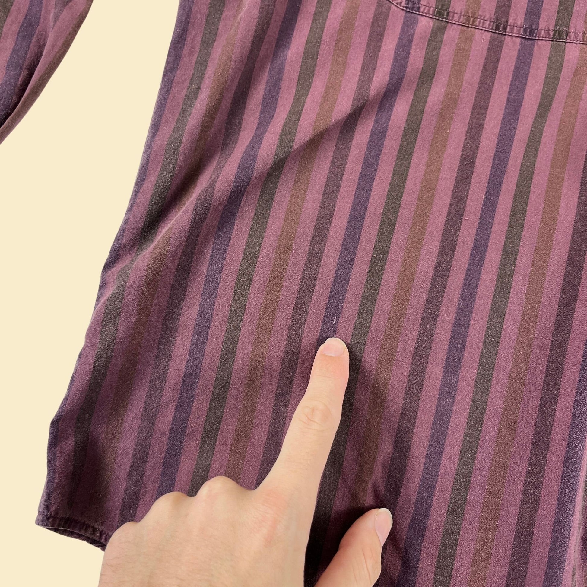 90s Structure men's XL shirt, vintage striped purple/brown men's button down toip