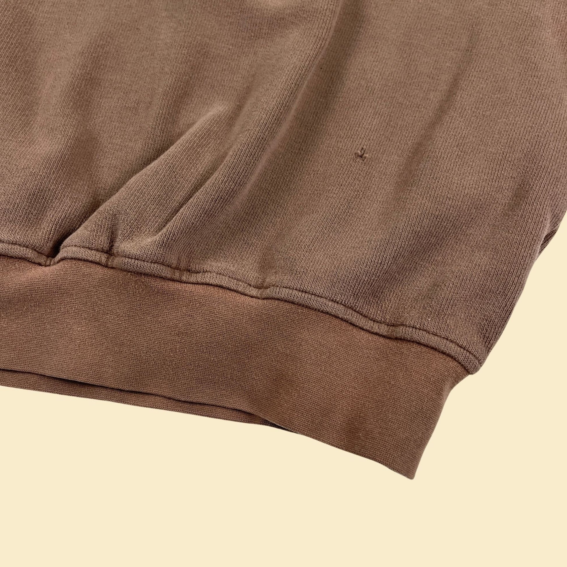 1990s M FedEx mock neck brown sweatshirt, vintage men's cotton pullover top by Cutter & Buck