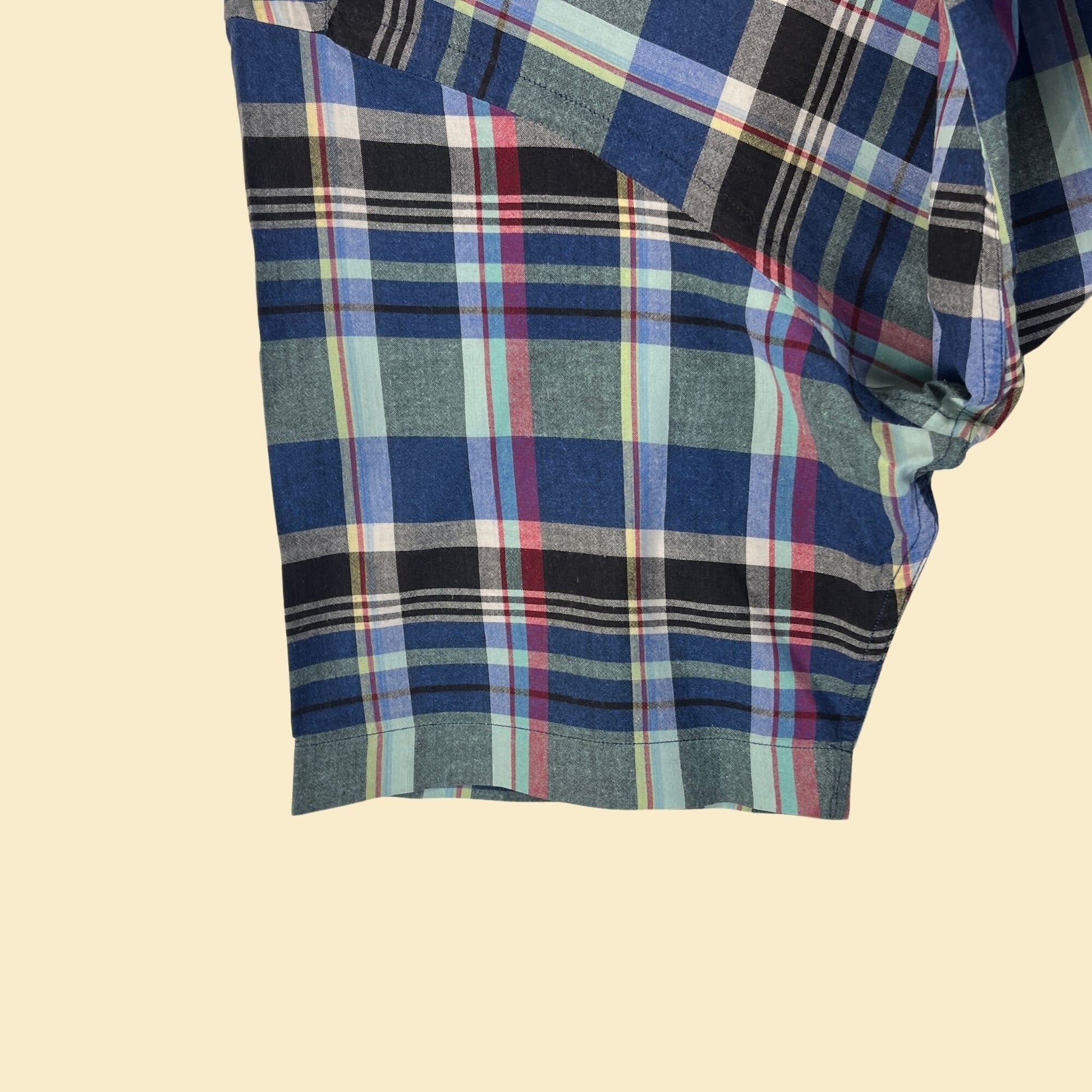 90s/Y2K Ralph Lauren L plaid shirt, vintage blue & black button down top