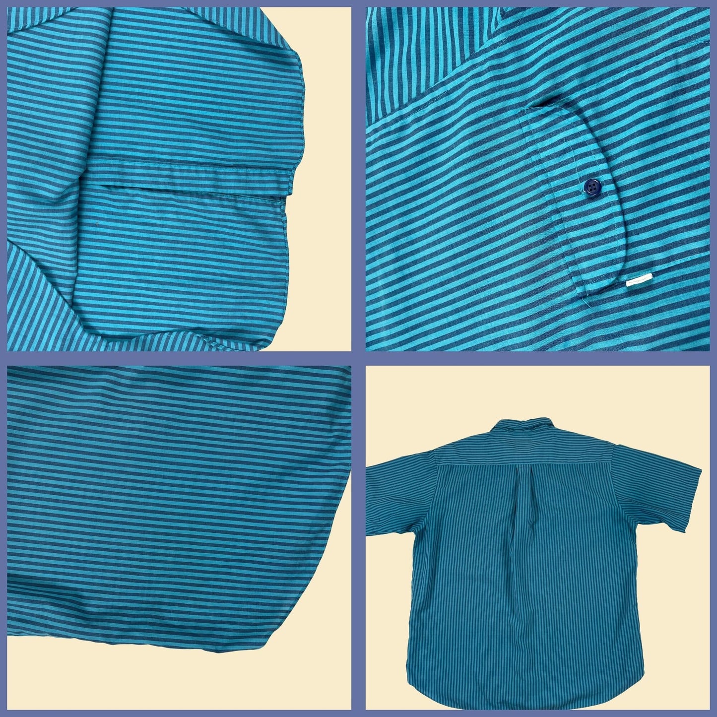 70s/80s Levi's XL shirt, vintage striped blue sleeve button down top