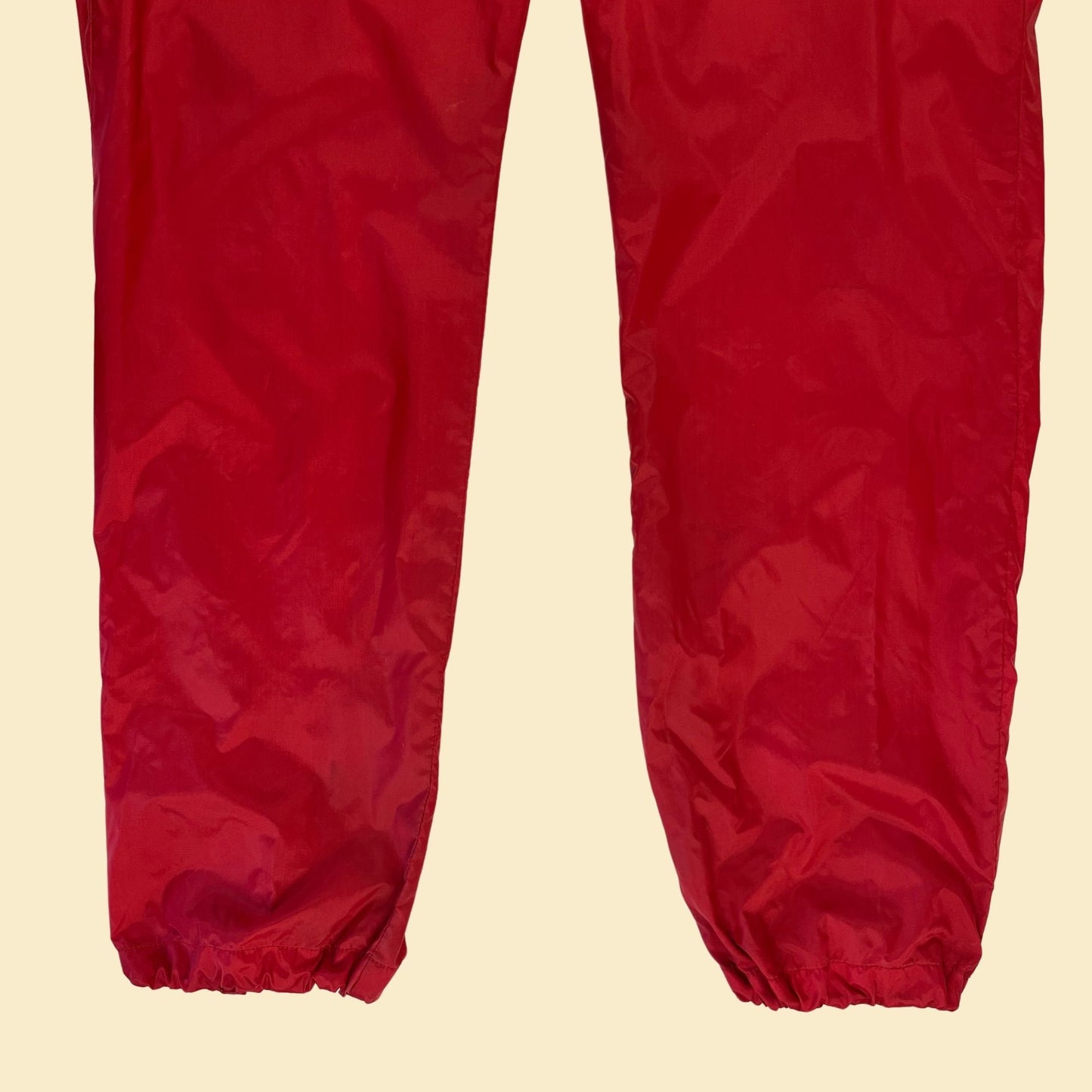 1980s L red nylon pants by High Sierra, vintage 80s/90s red & yellow athletic pants with drawstring