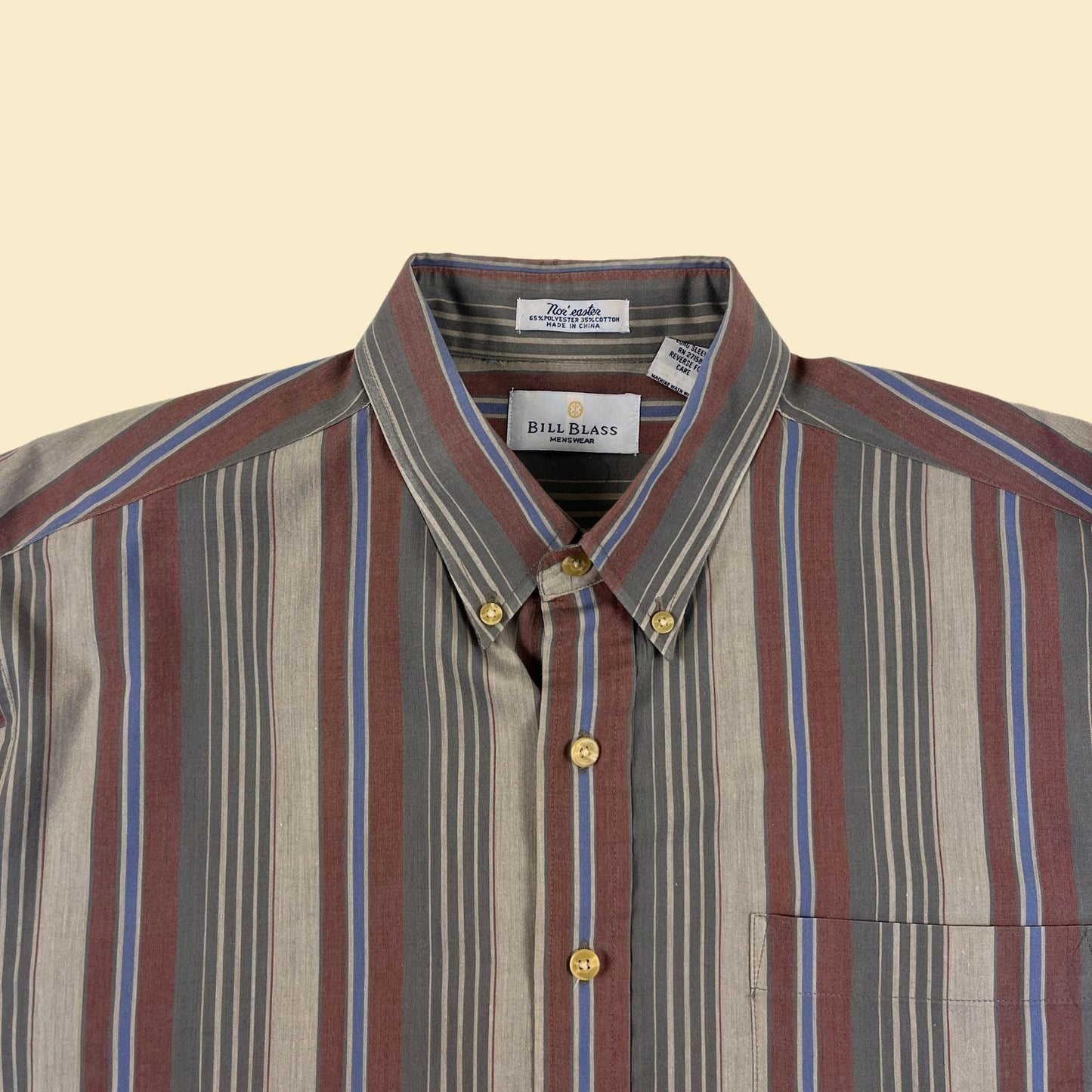 80s XL striped men's shirt by Bill Blass