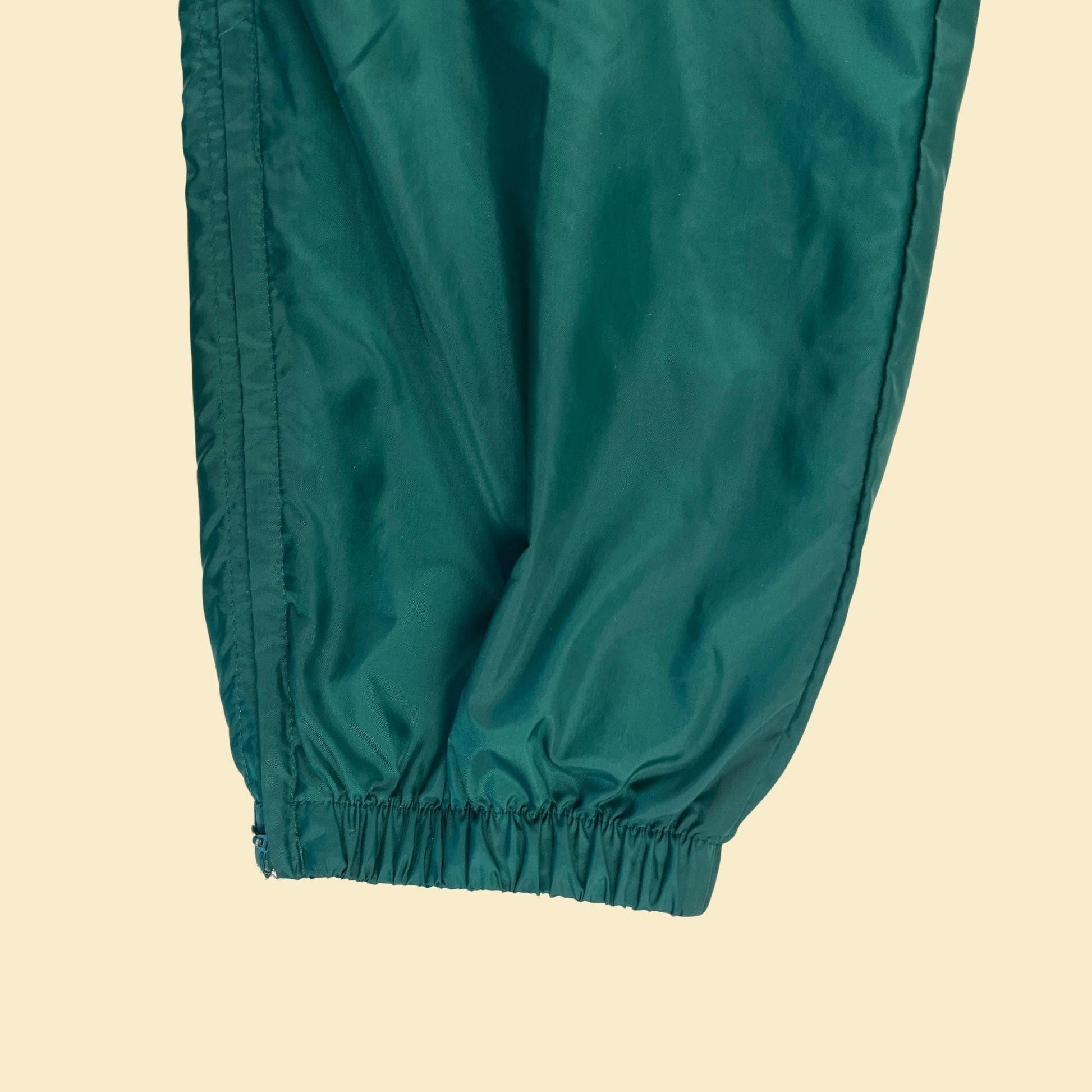 1990s Adidas L track pants, vintage 90s solid green athletic pants