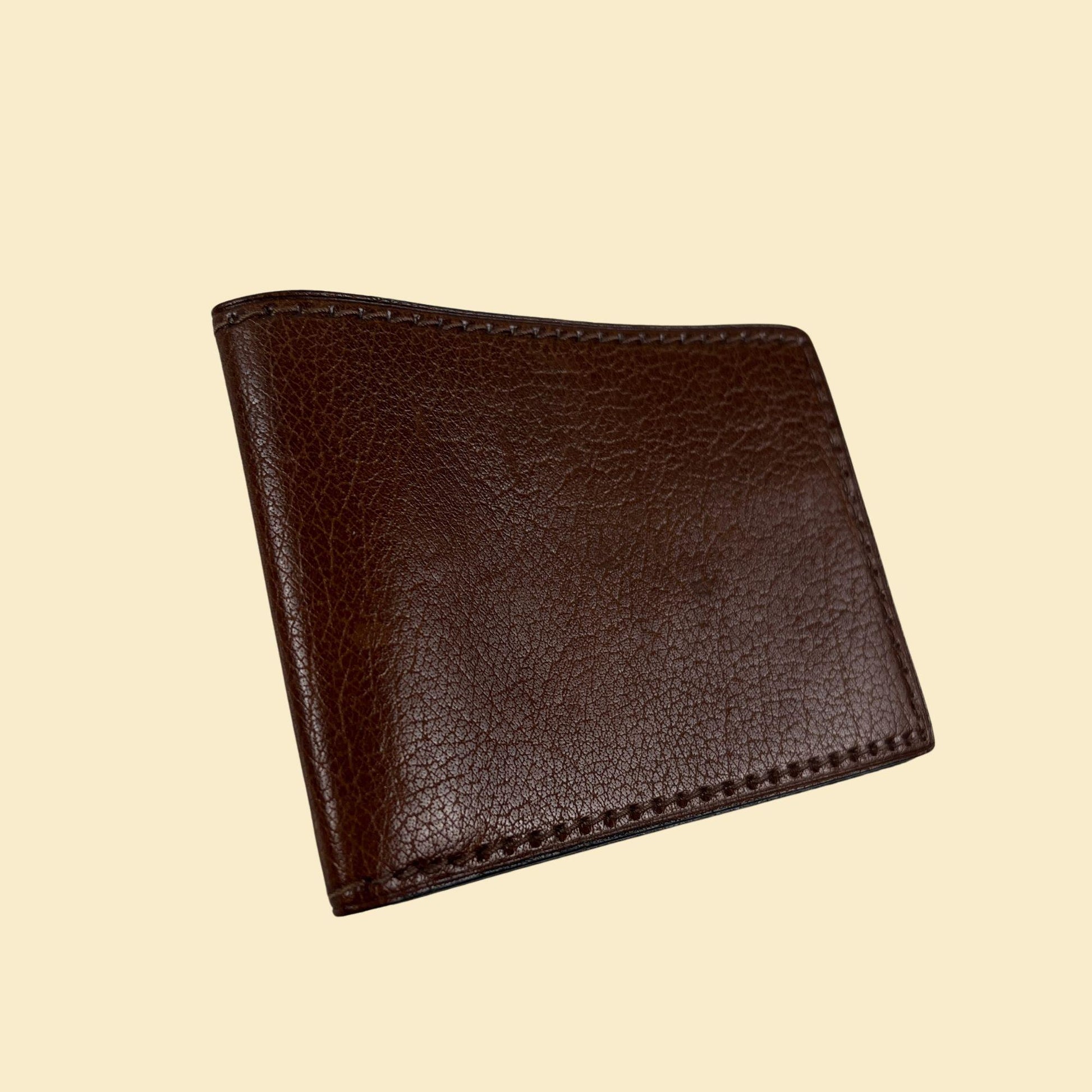 1970s brown leather wallet by Cerago, vintage men's bifold leather cash & card wallet