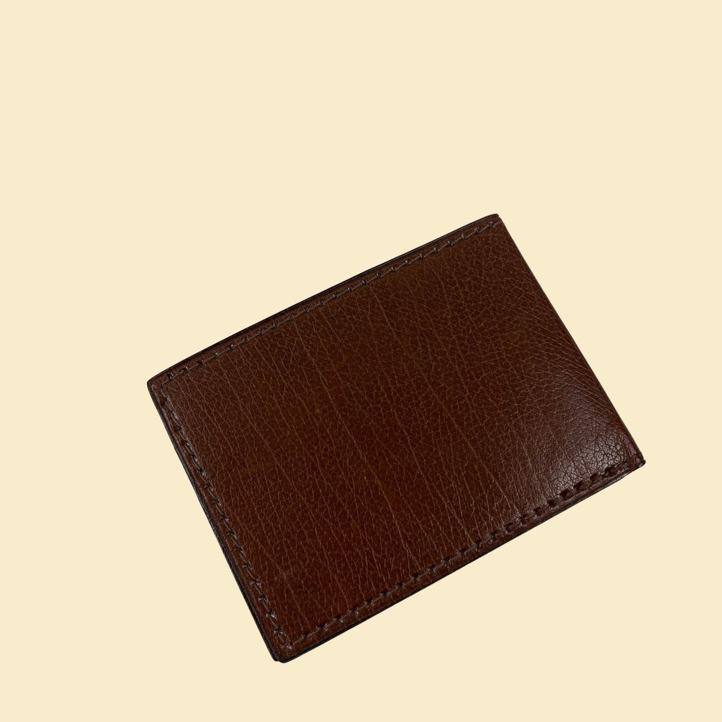 1970s brown leather wallet by Cerago, vintage men's bifold leather cash & card wallet