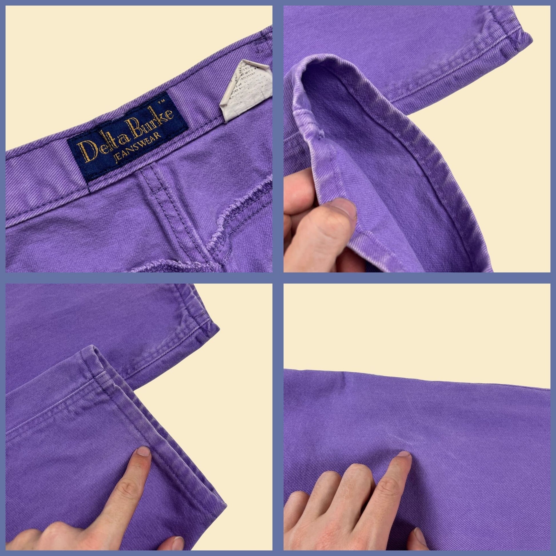 90s purple high rise jeans, vintage size 22W 1990s purple denim women's straight leg pants by Delta Burke Jeanswear