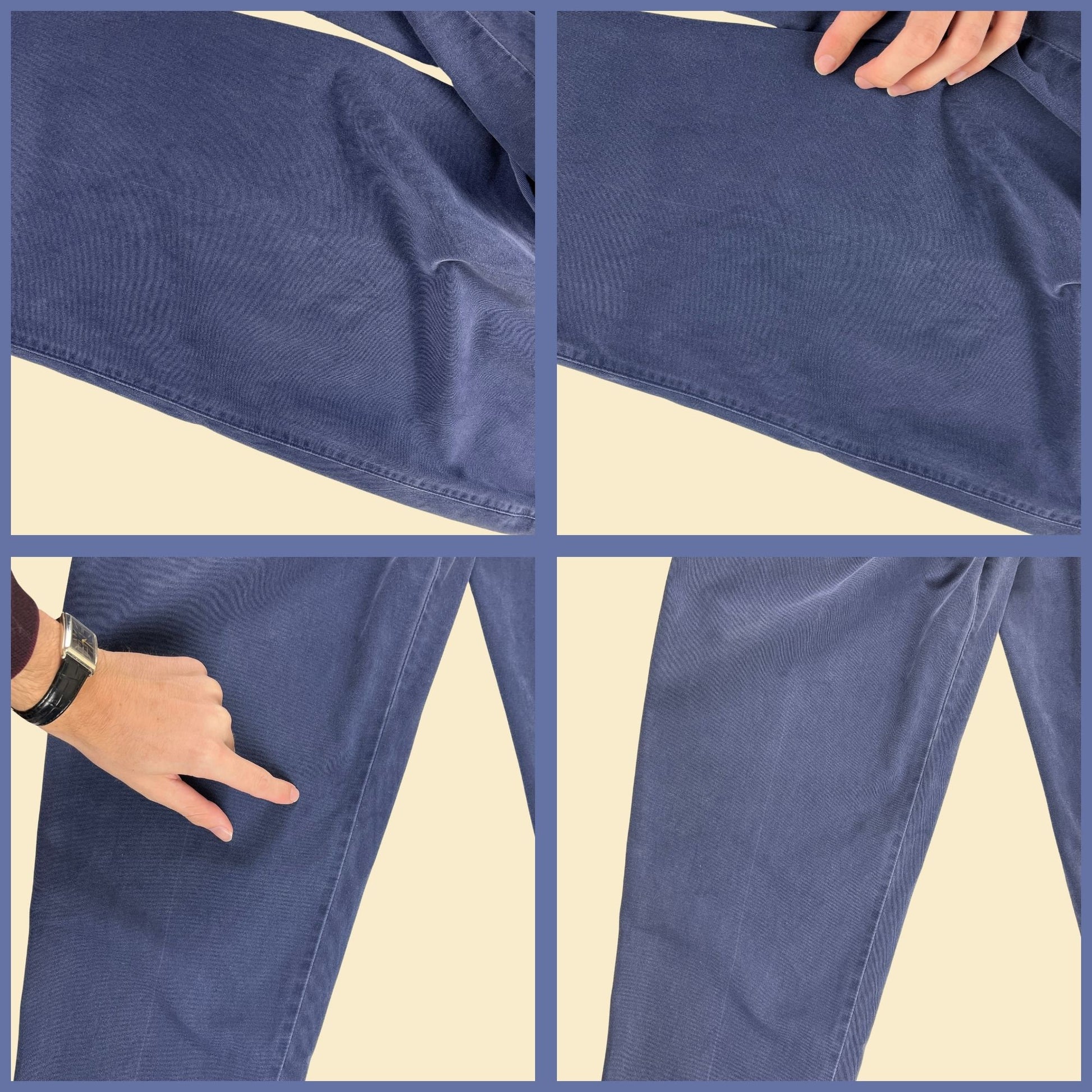 1990s Lee Casuals pleated pants, 33"x28.5" vintage blue pants