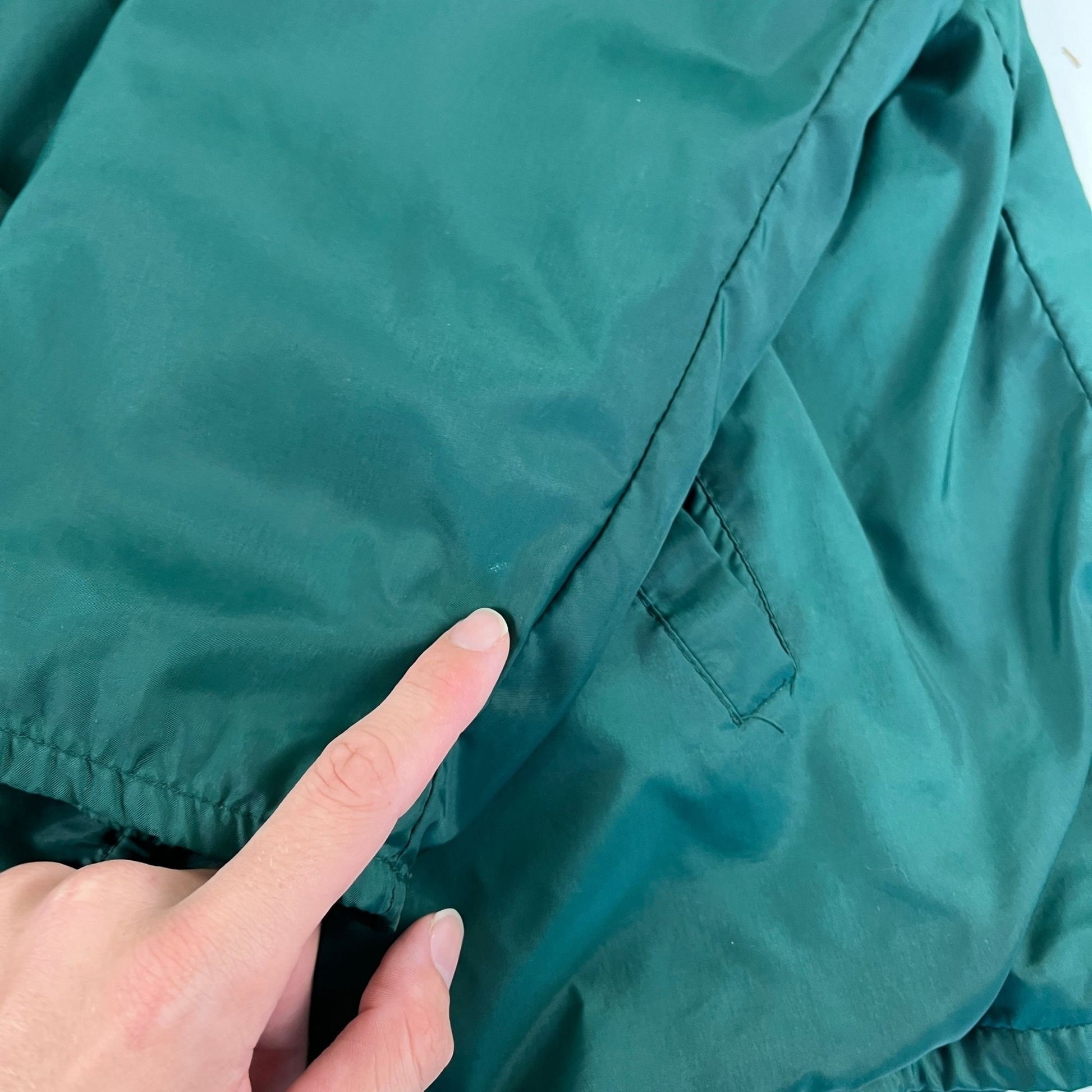 1970s L green windbreaker by Sears, vintage snap clasp lightweight jacket