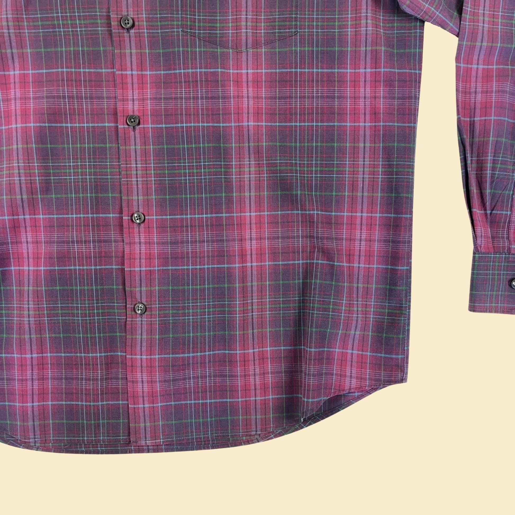 90s/Y2K purple button down men's shirt by Alexander Julian, Colours, vintage longsleeve button down plaid top