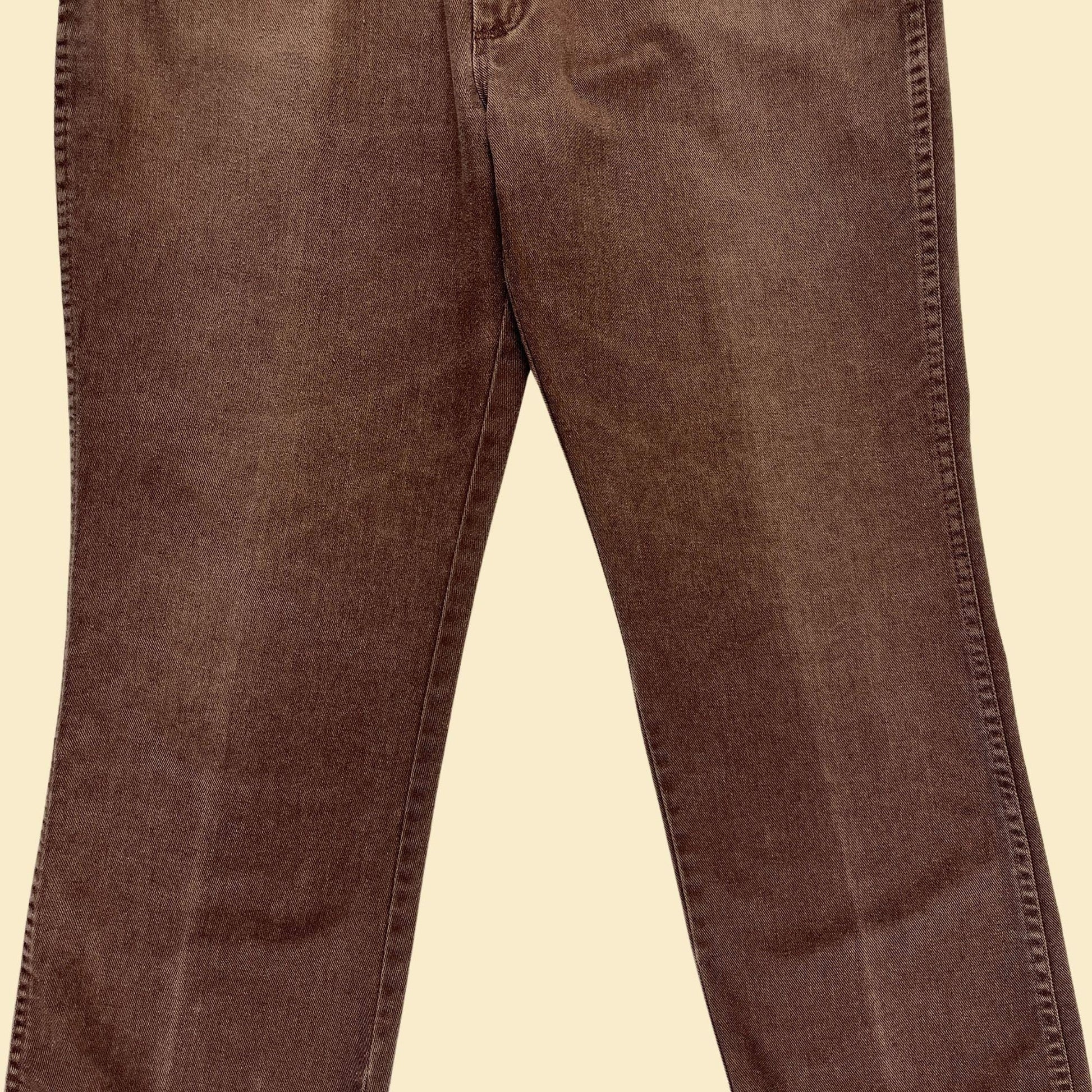 1990s Rustler 38x30 men's pants, straight leg 90s lightweight brown denim-style pants