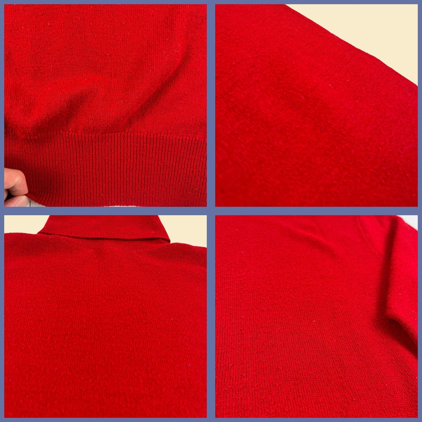 1970s XL red turtleneck sweater, vintage Porter Stevens New Orleans knit red pullover