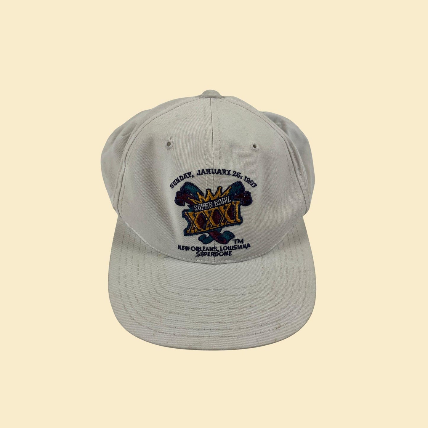 1997 Super Bowl XXI snapback hat, vintage NFL New Orleans baseball cap by ANNCO