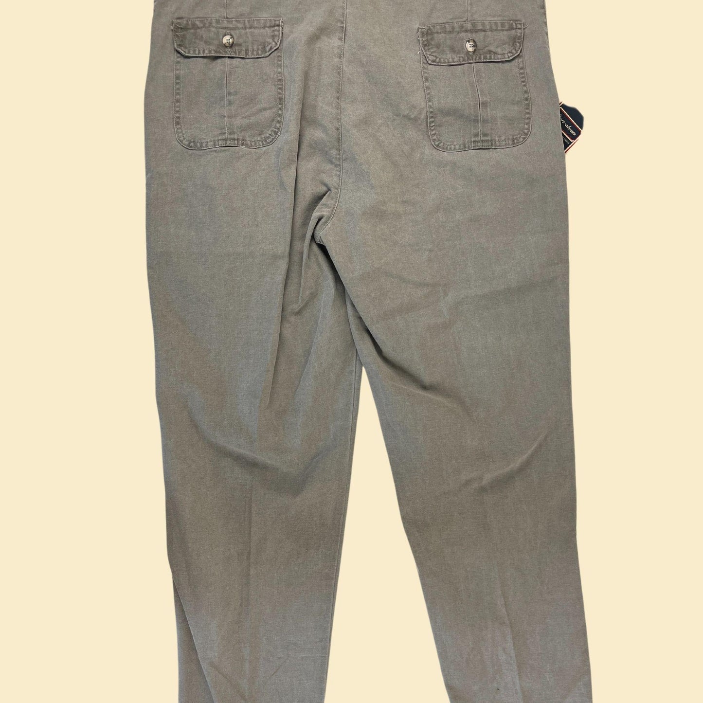 1980s cargo pants by Big Yank, 44x32 vintage men's safari-style grey pants w/ original tags