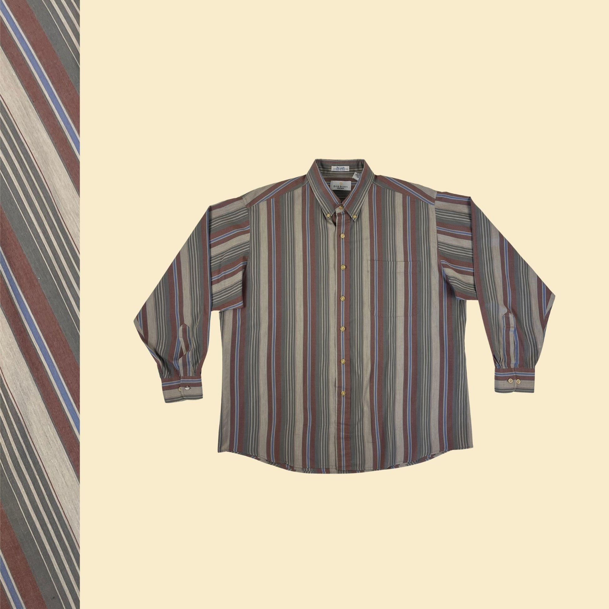 80s XL striped men's shirt by Bill Blass