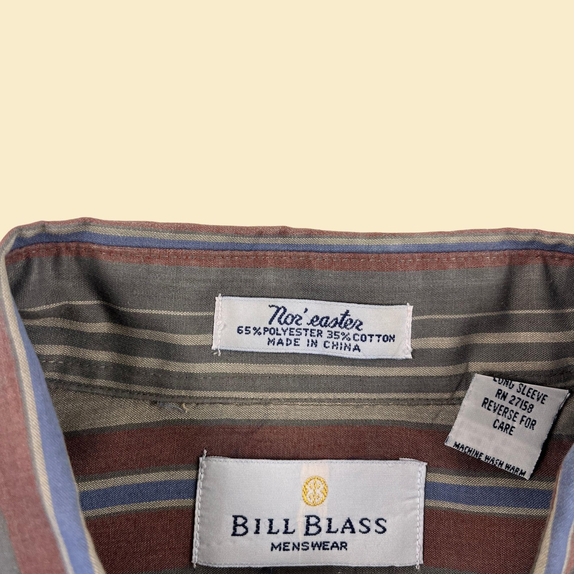 80s XL striped men's shirt by Bill Blass