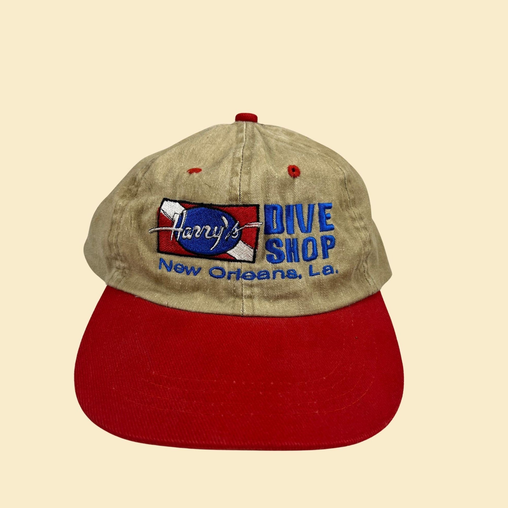 1990s hat w/ Harry's Dive Shop New Orleans logo, vintage baseball cap / snapback