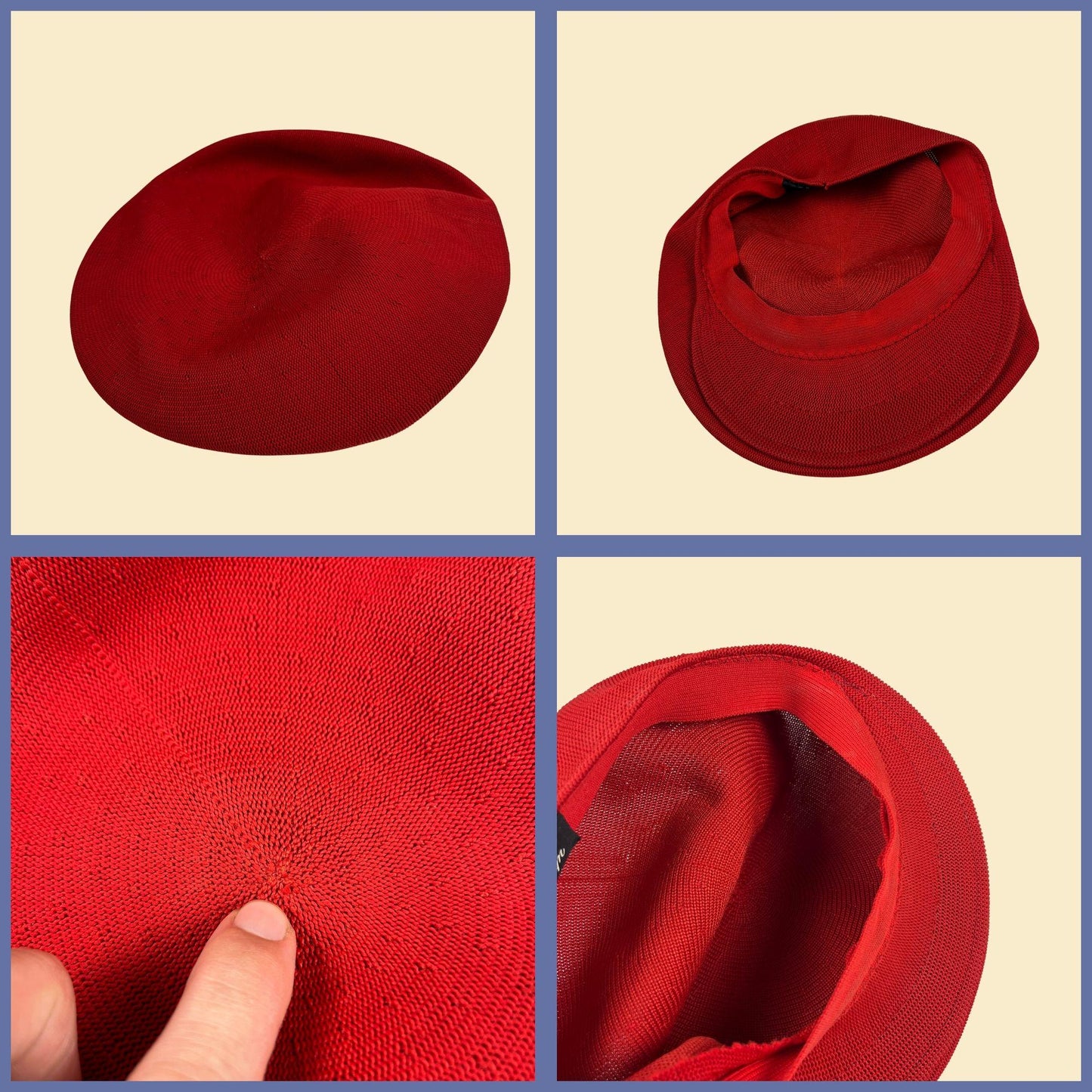 90s/Y2K red flat cap by Kangol Design, vintage solid red newsboy cap