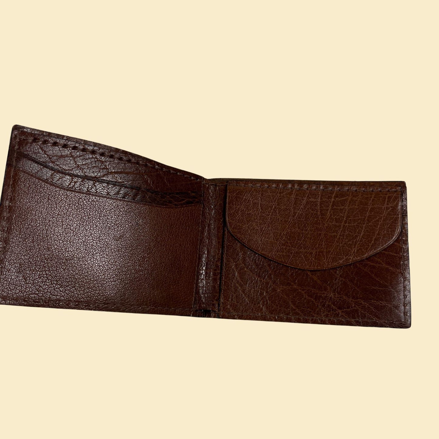 1970s brown leather wallet by Cerago, vintage men's bifold leather cash & card wallet