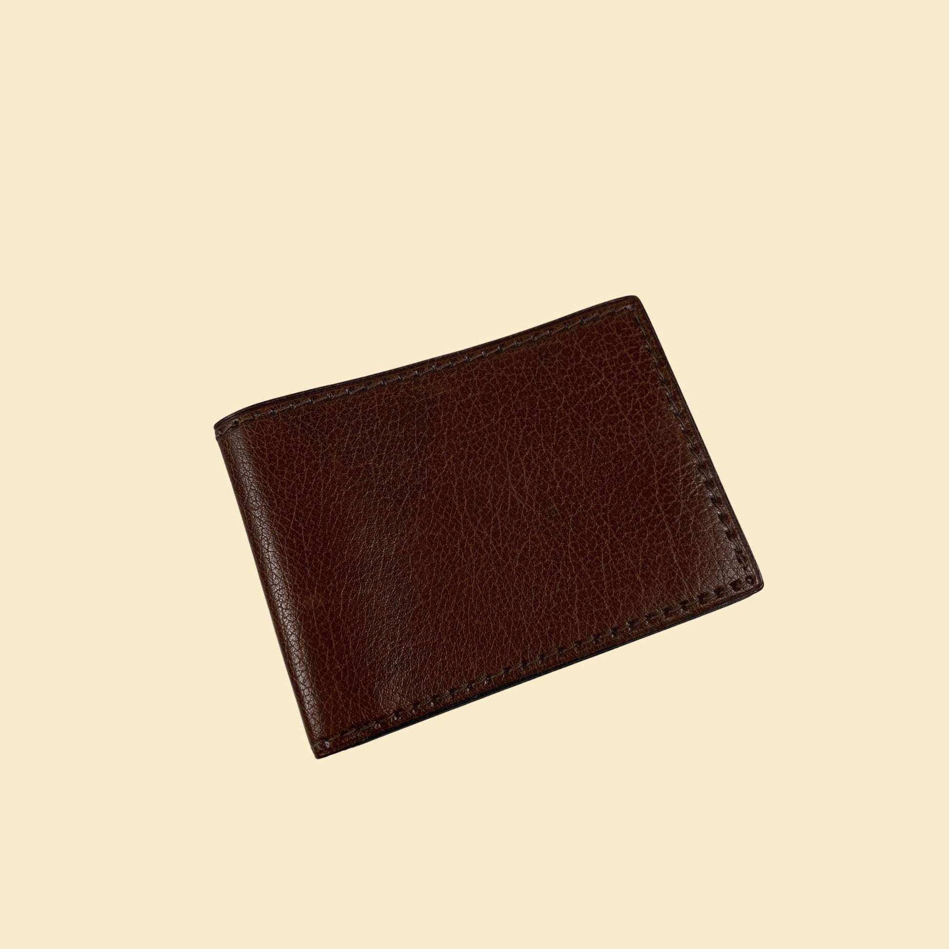 1970s brown leather wallet by Cerago, vintage men's bifold leather cash & card wallet