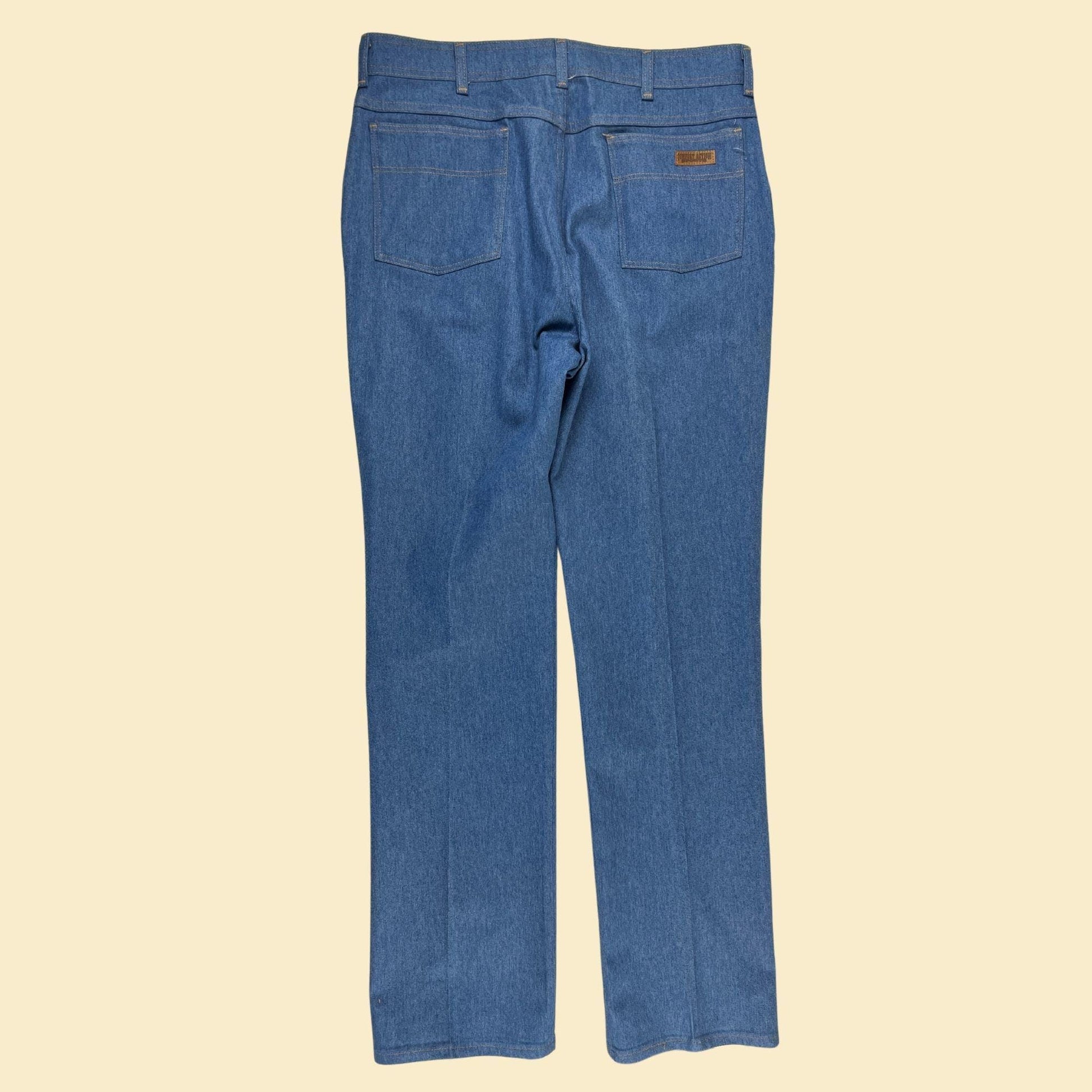 1990s men's 38x34 blue pants/jeans by Comfort Action Sports, vintage men's light wash denim pants