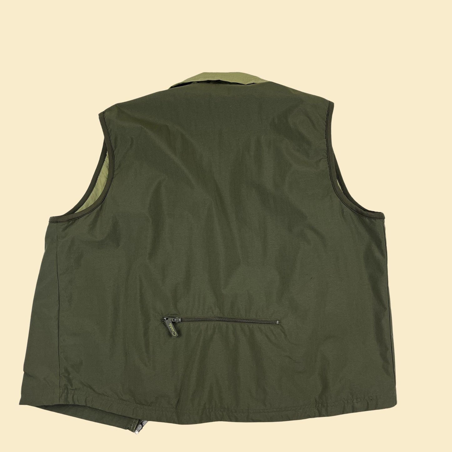 Y2K green vest by Catalina, vintage 2000s L to XL windbreaker-style sleeveless zip up