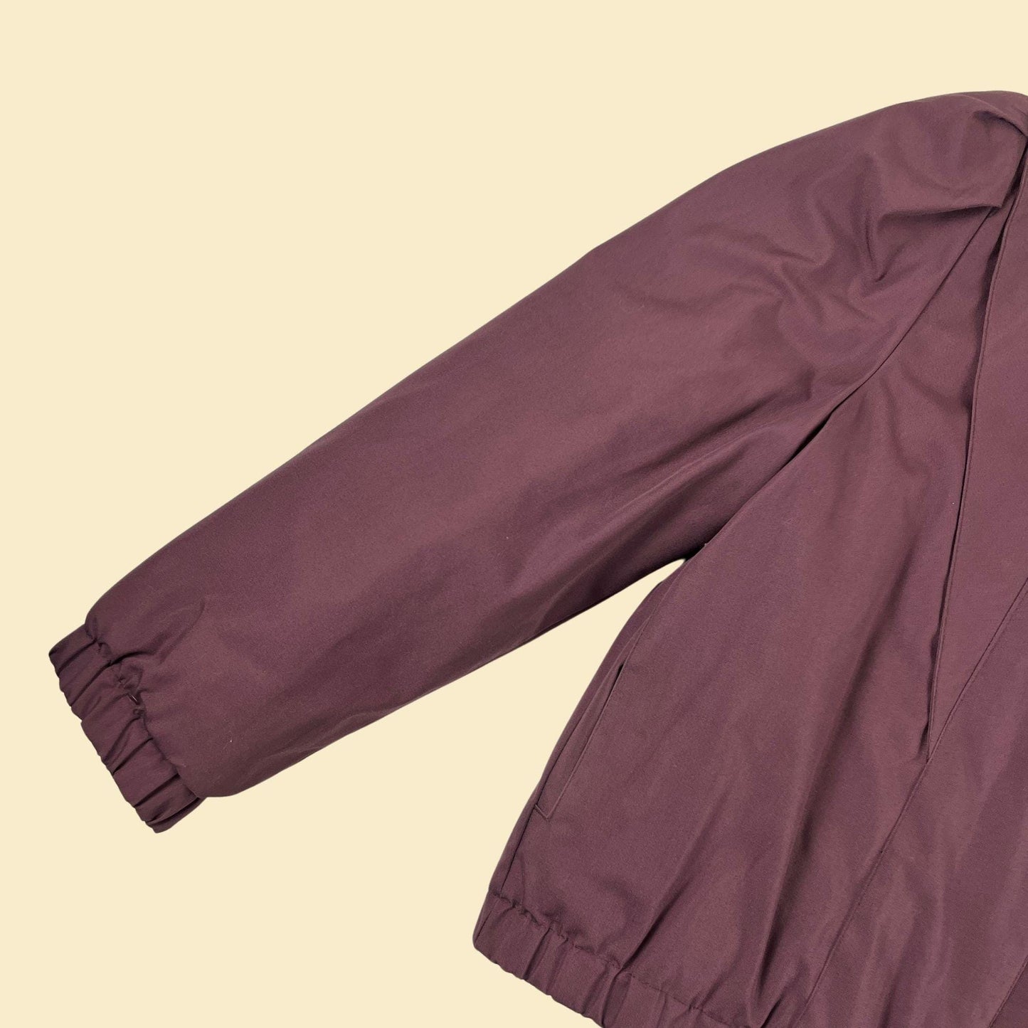 70s/80s L purple jacket by Valley, vintage zip up filled/lined bomber-style jacket