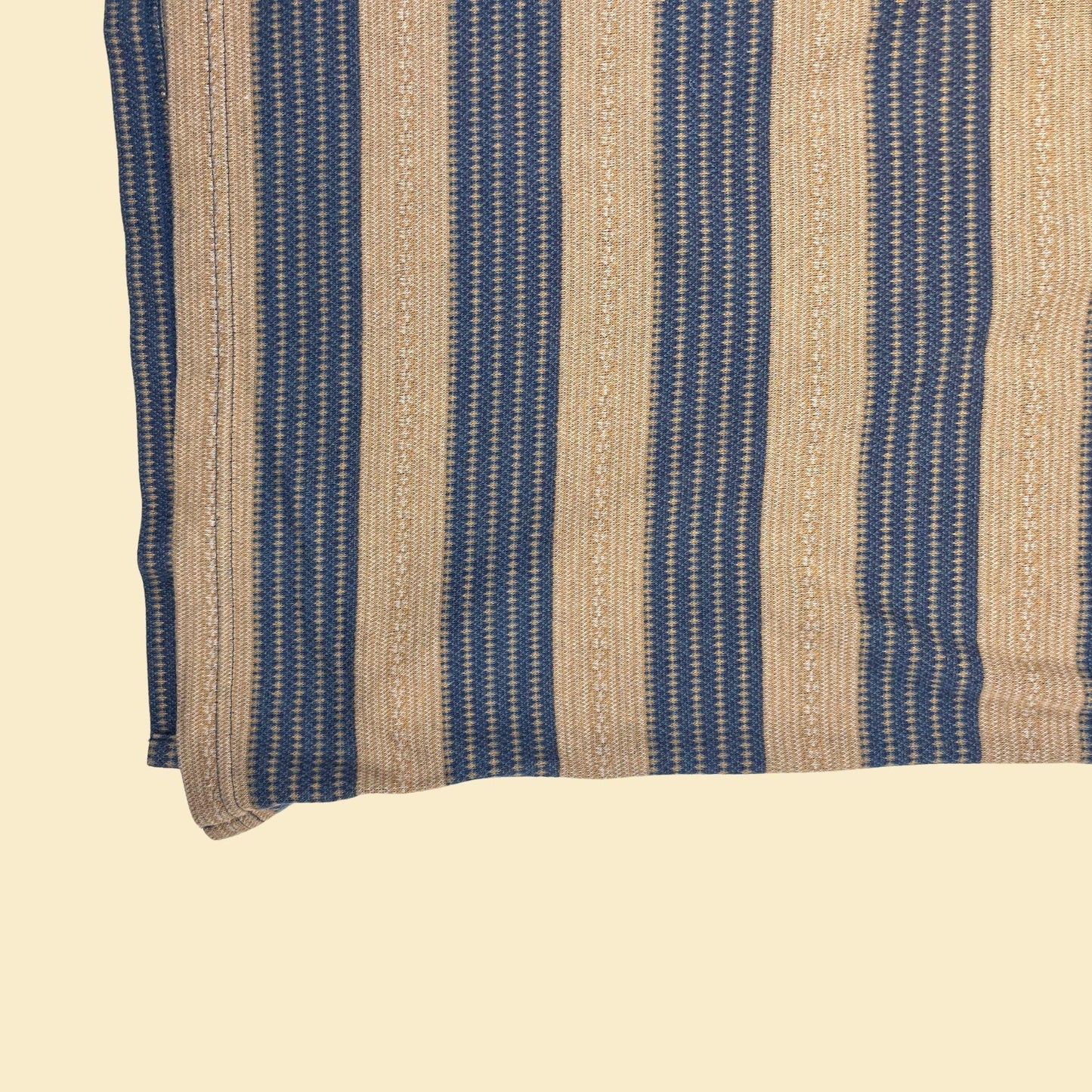 90s striped polo shirt, vintage beige & blue short sleeve cotton top