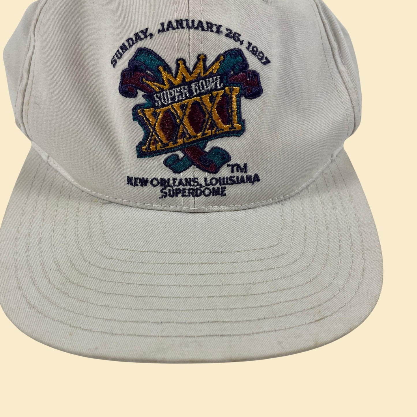 1997 Super Bowl XXI snapback hat, vintage NFL New Orleans baseball cap by ANNCO