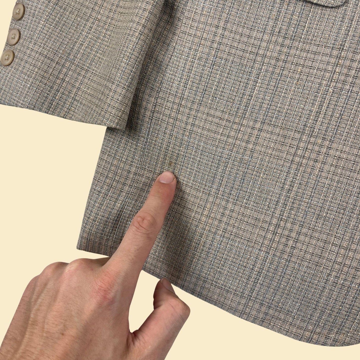 1970s grey & blue sports coat by Doncaster for Porter Stevens, vintage men's blazer/suit jacket