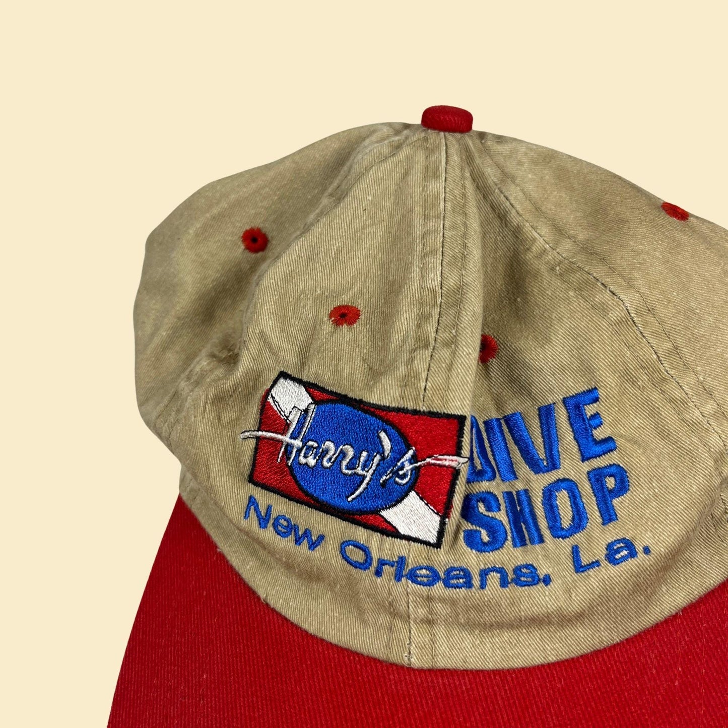 1990s hat w/ Harry's Dive Shop New Orleans logo, vintage baseball cap / snapback