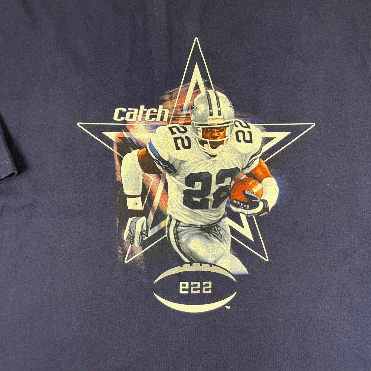 Y2K Reebok Emmitt Smith Dallas Cowboys Catch-22 t-shirt, size 2XL vintage NFL t-shirt