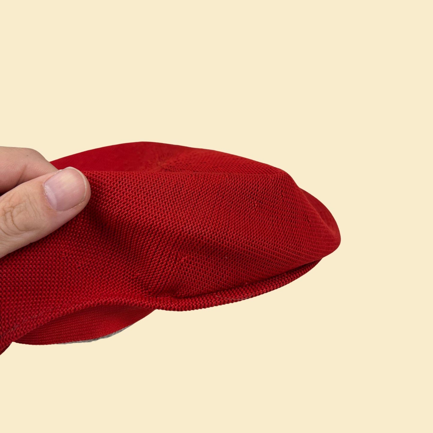 90s/Y2K red flat cap by Kangol Design, vintage solid red newsboy cap