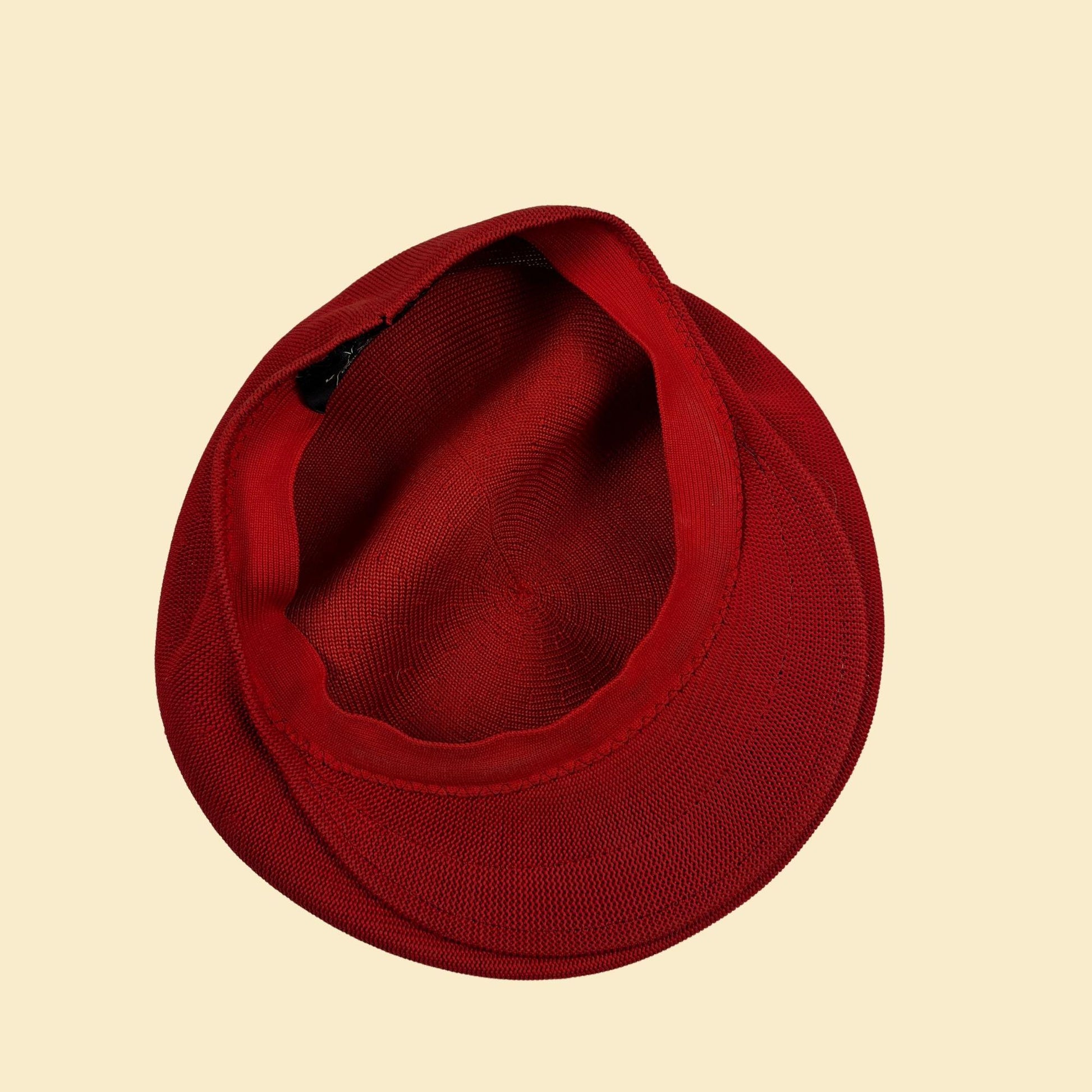 90s/Y2K red flat cap by Kangol Design, vintage solid red newsboy cap