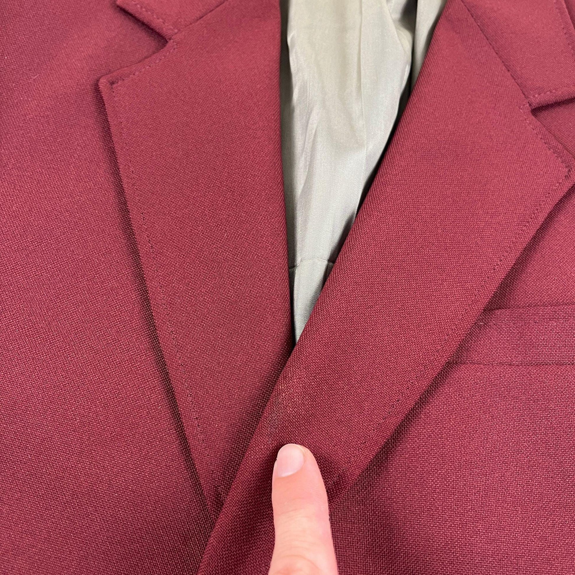 1980s burgundy 42R sports coat by John Peel Ltd., vintage dark red men's suit/blazer jacket