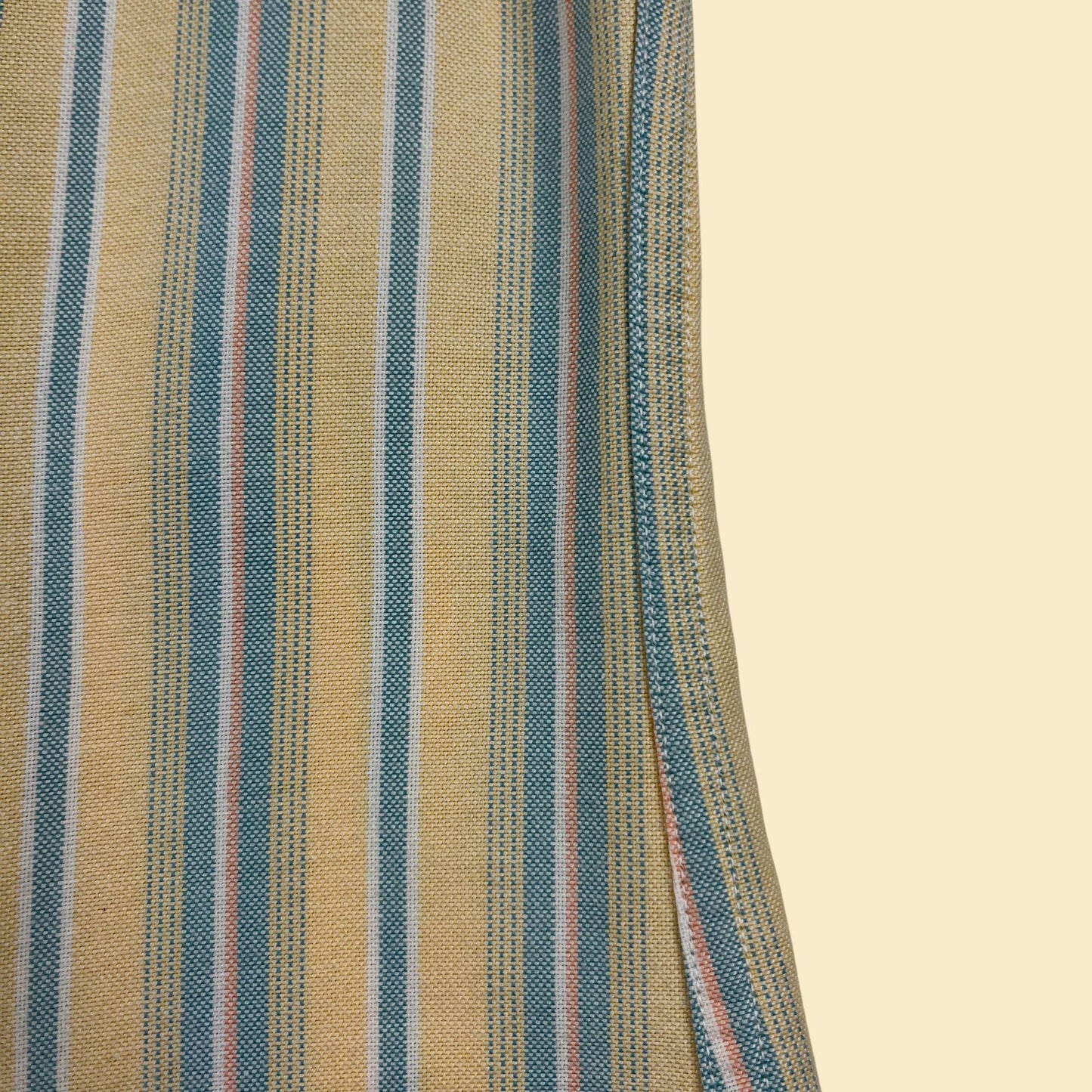 90s L.L. Bean striped blouse, vintage yellow & blue cotton long sleeve button down