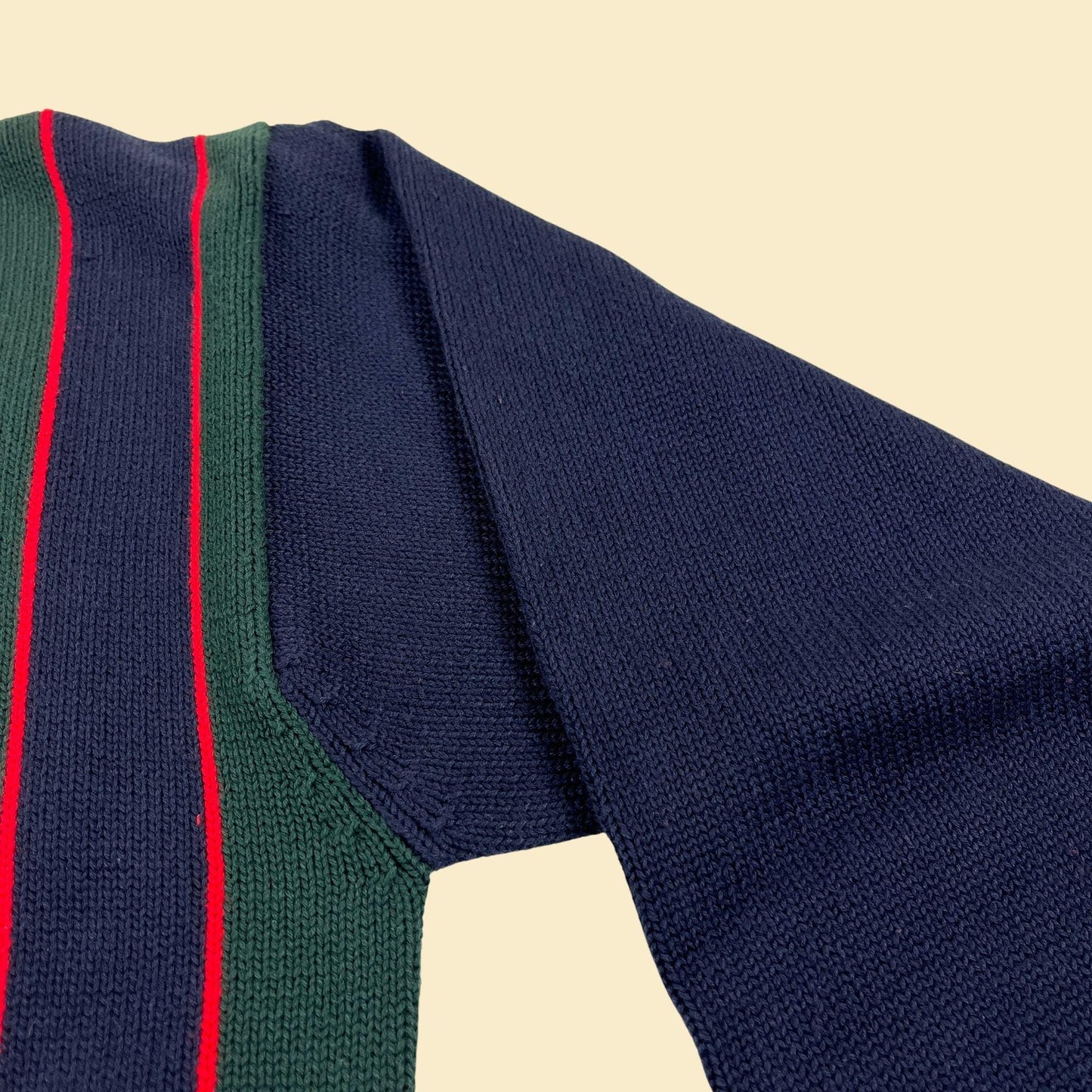 90s/Y2K Tommy Hilfiger L sweater, vintage blue & green crewneck knit cotton men's sweater, new old stock (w/ tags)