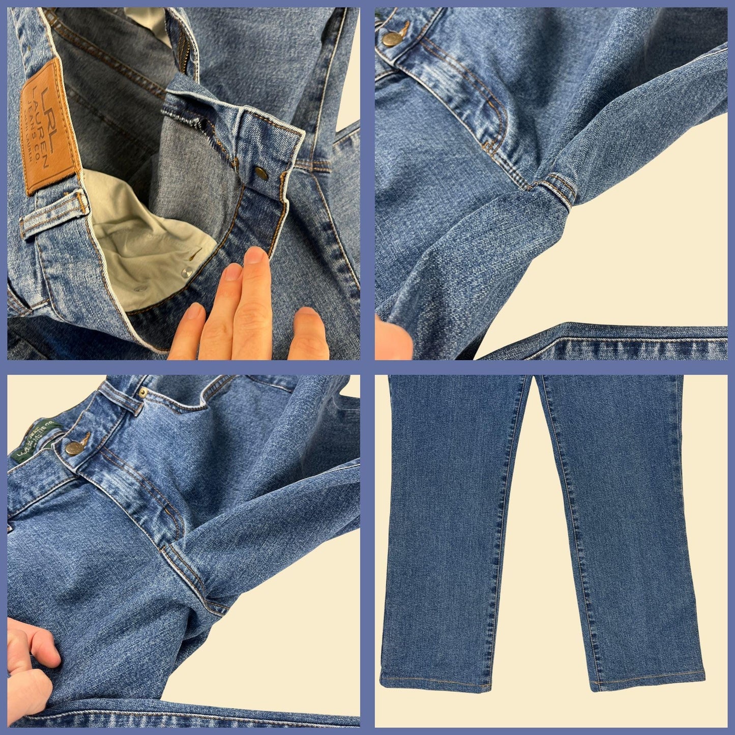 Y2K Lauren Ralph Lauren jeans, size 14P vintage 2000s medium wash jeans w/ LRL back pocket logo