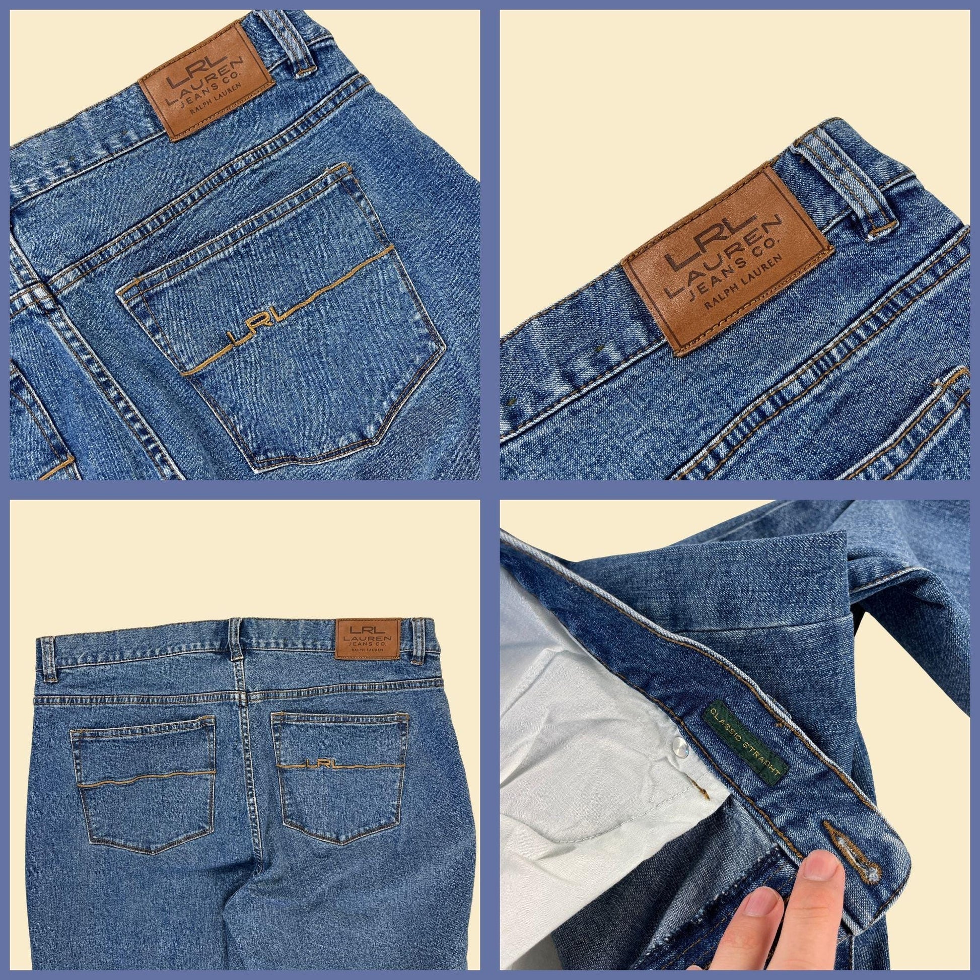 Y2K Lauren Ralph Lauren jeans, size 14P vintage 2000s medium wash jeans w/ LRL back pocket logo