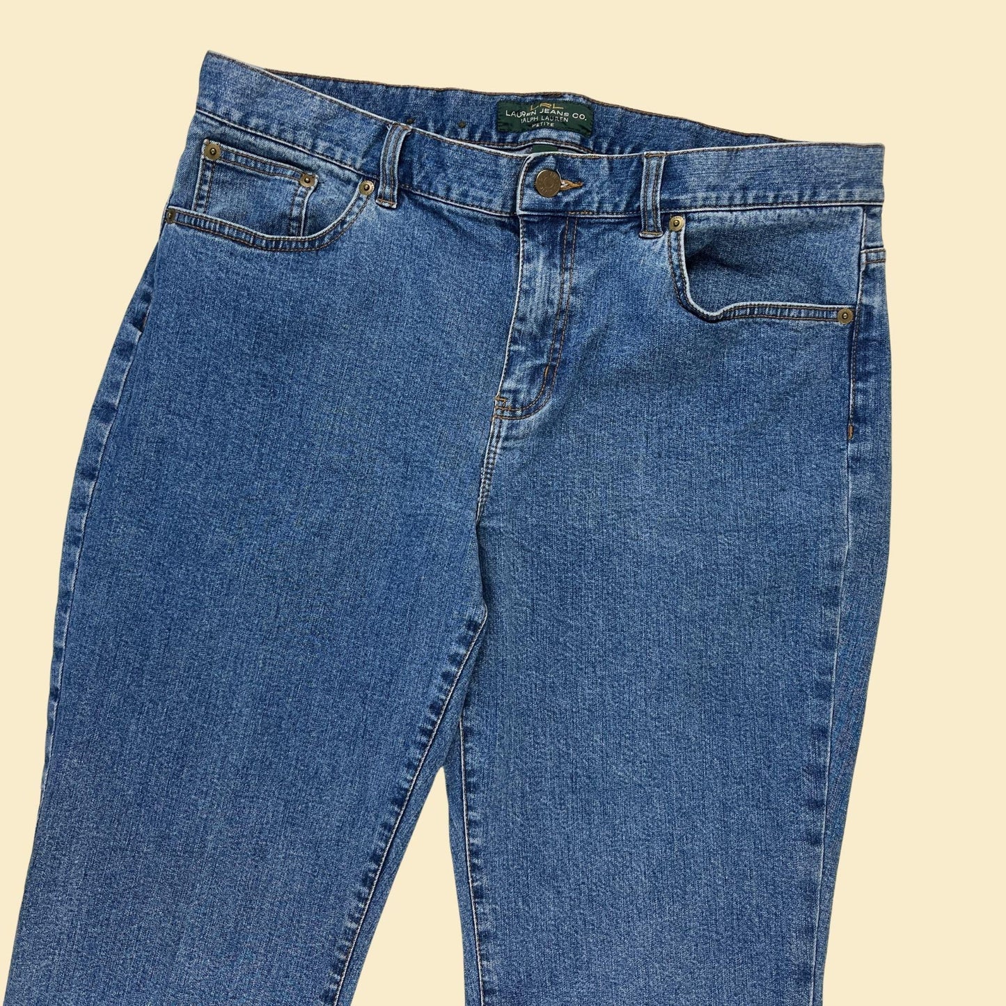 Y2K Lauren Ralph Lauren jeans, size 14P vintage 2000s medium wash jeans w/ LRL back pocket logo