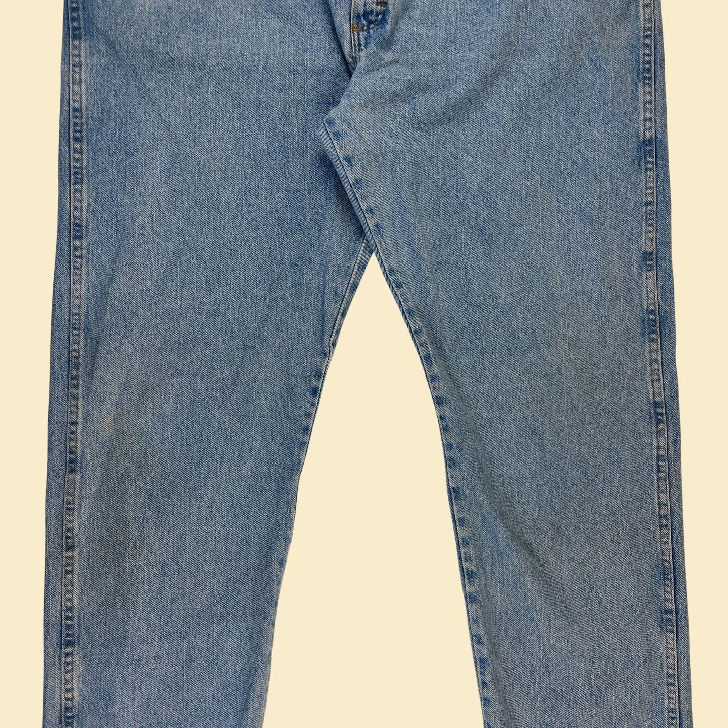 90s Wrangler 42x32 jeans, vintage men's lightwash straight leg denim pants